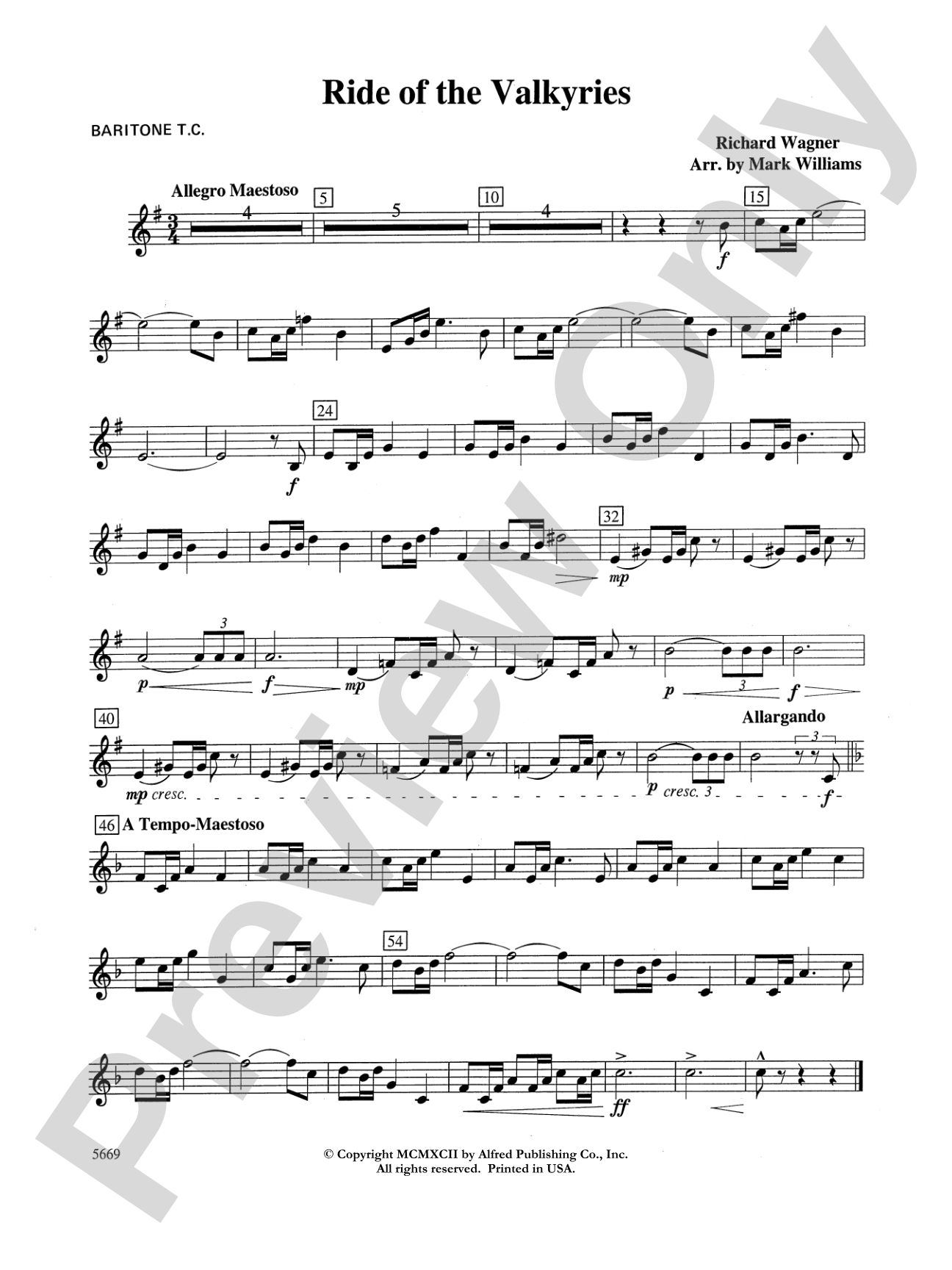 Ride of the Valkyries: Baritone T.C.