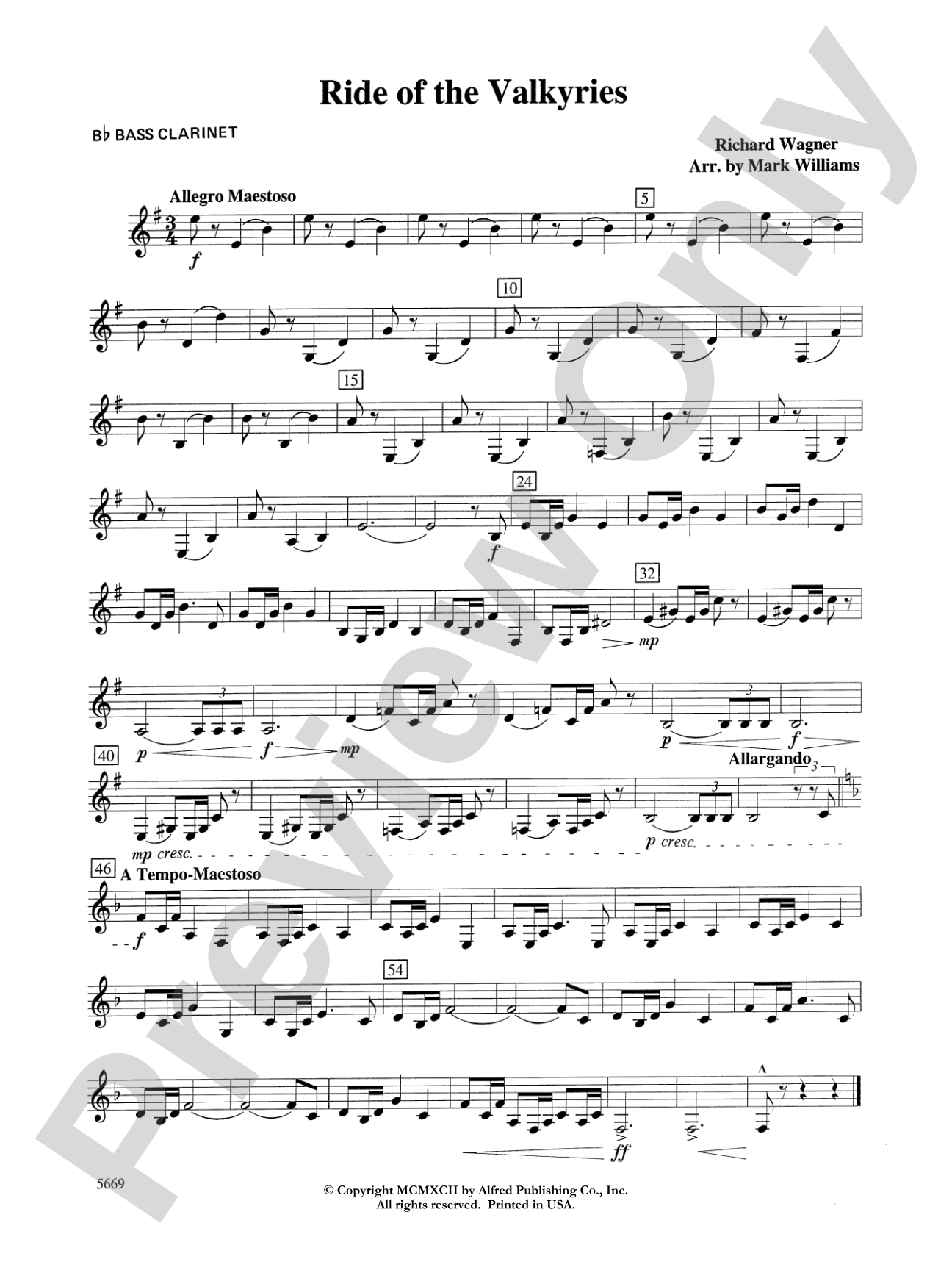 Ride of the Valkyries: B-flat Bass Clarinet