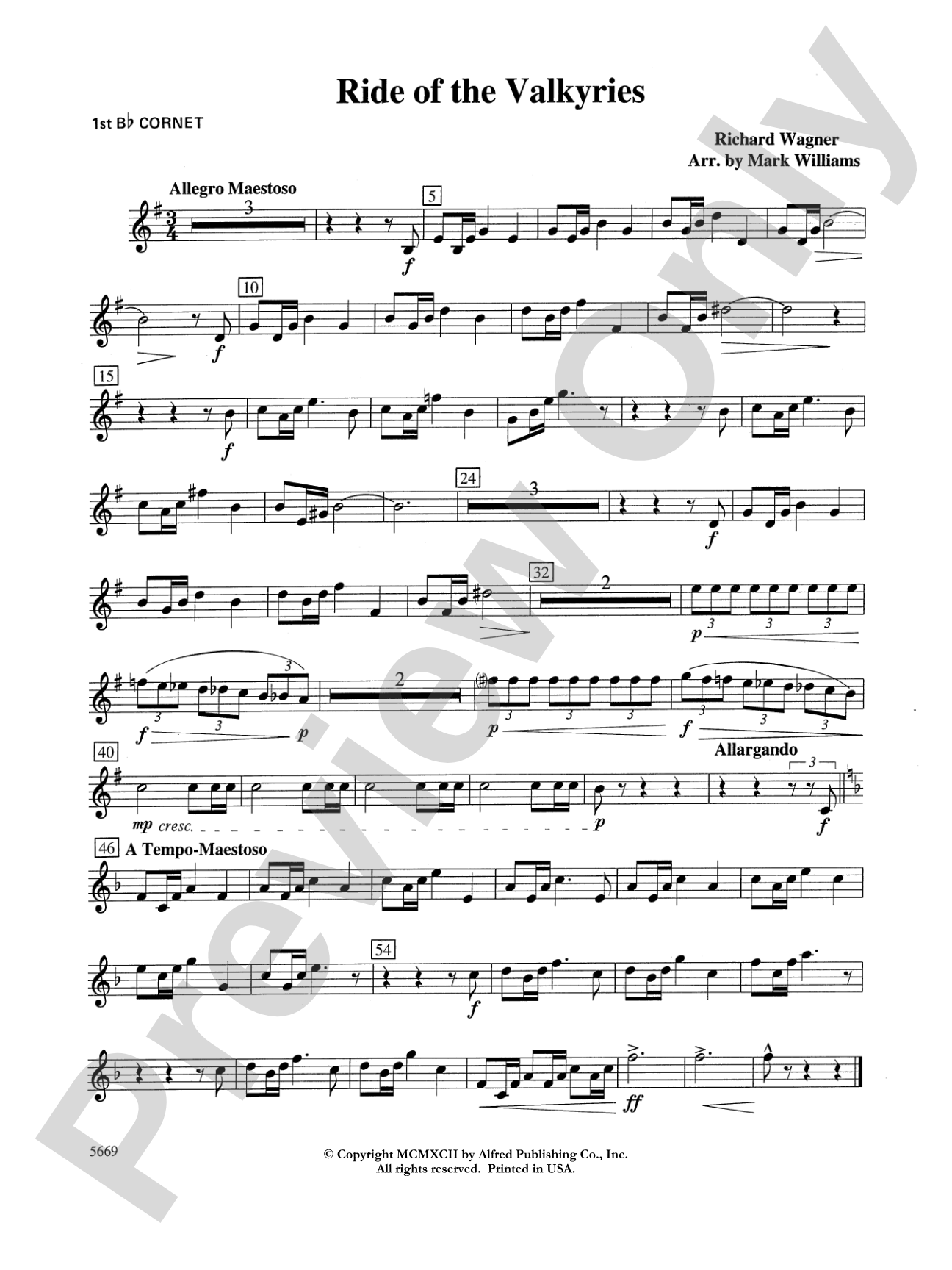 Ride of the Valkyries: 1st B-flat Cornet