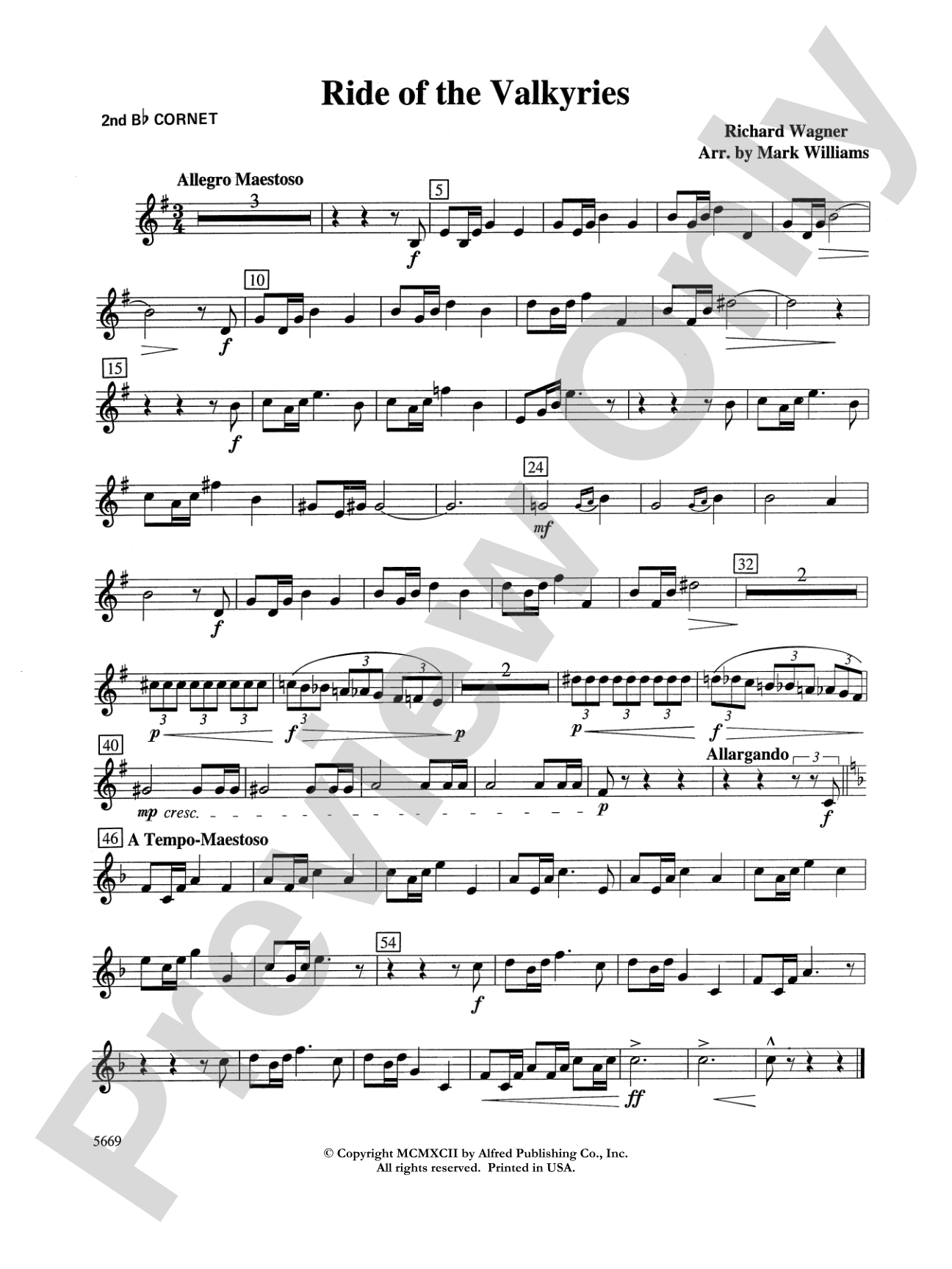 Ride of the Valkyries: 2nd B-flat Cornet