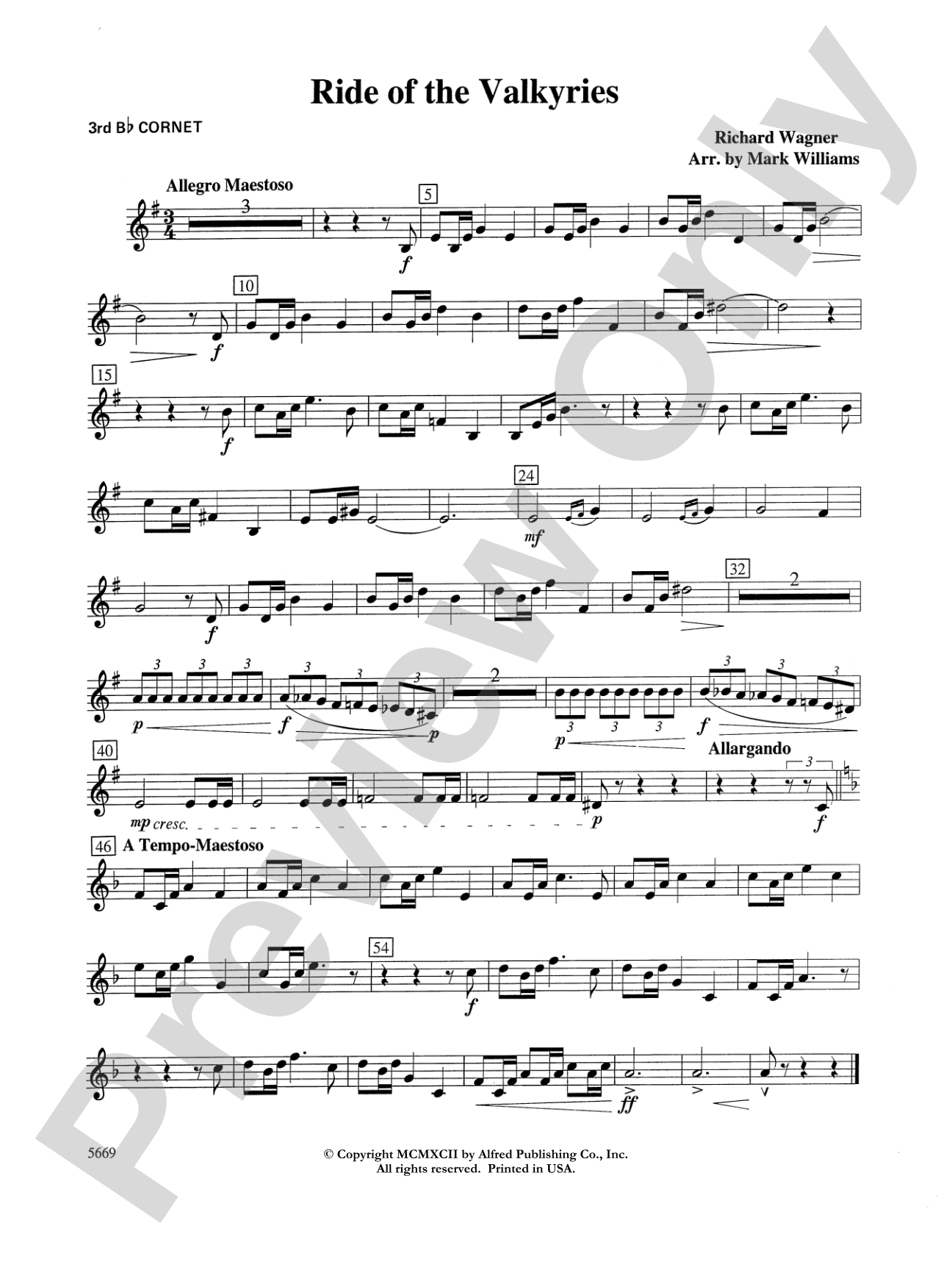Ride of the Valkyries: 3rd B-flat Cornet