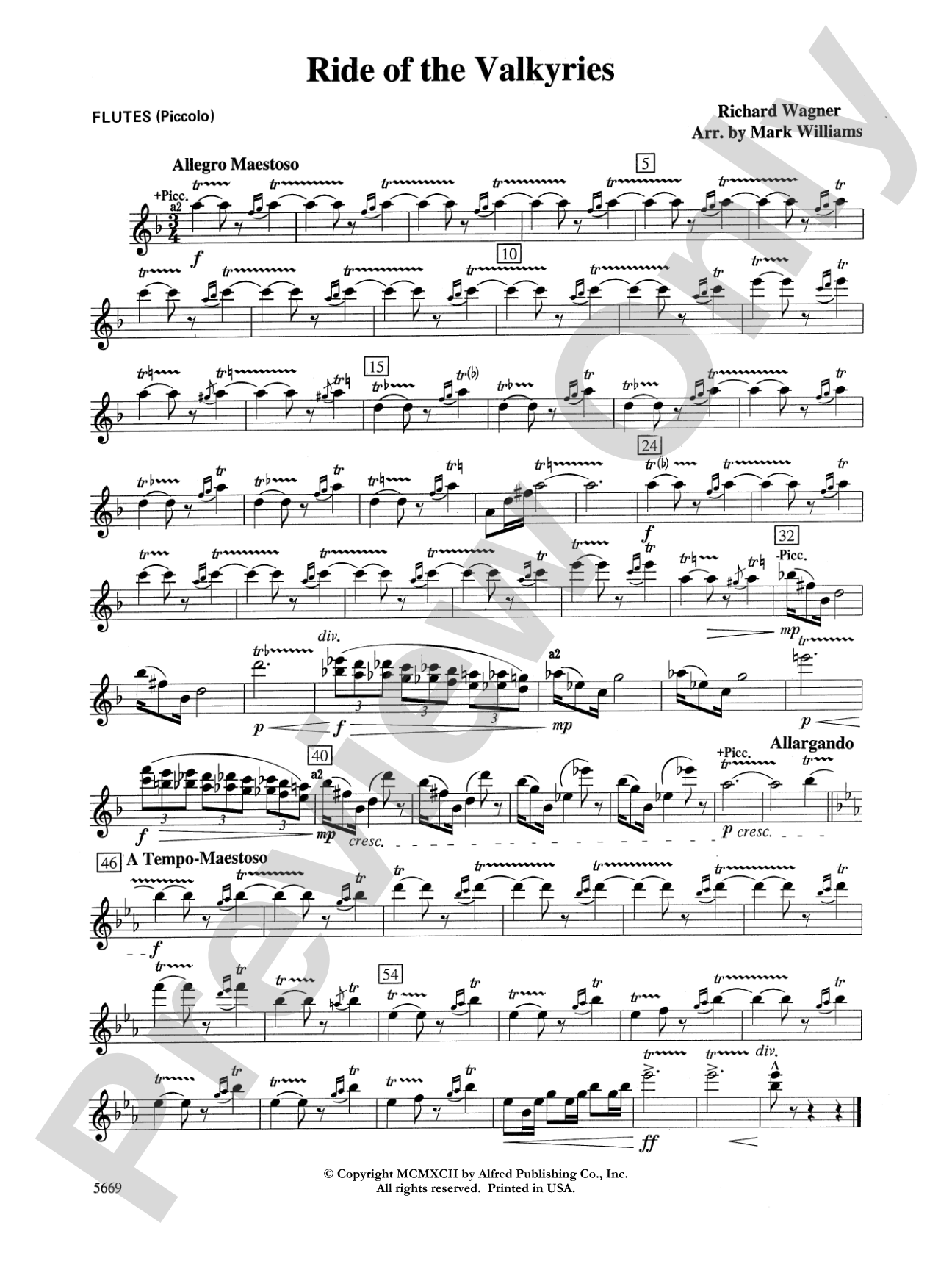 Ride of the Valkyries: Flute