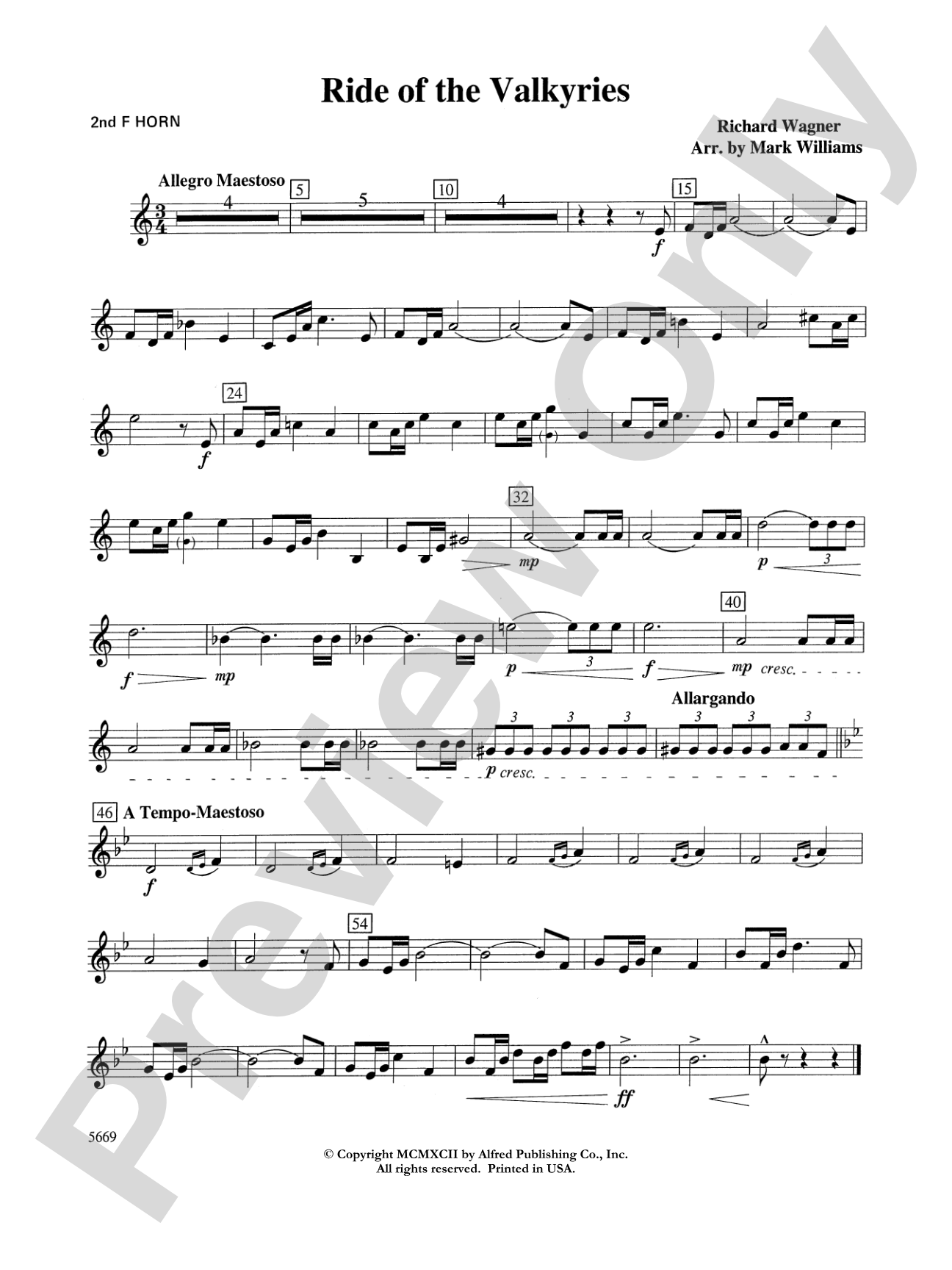 Ride of the Valkyries: 2nd F Horn