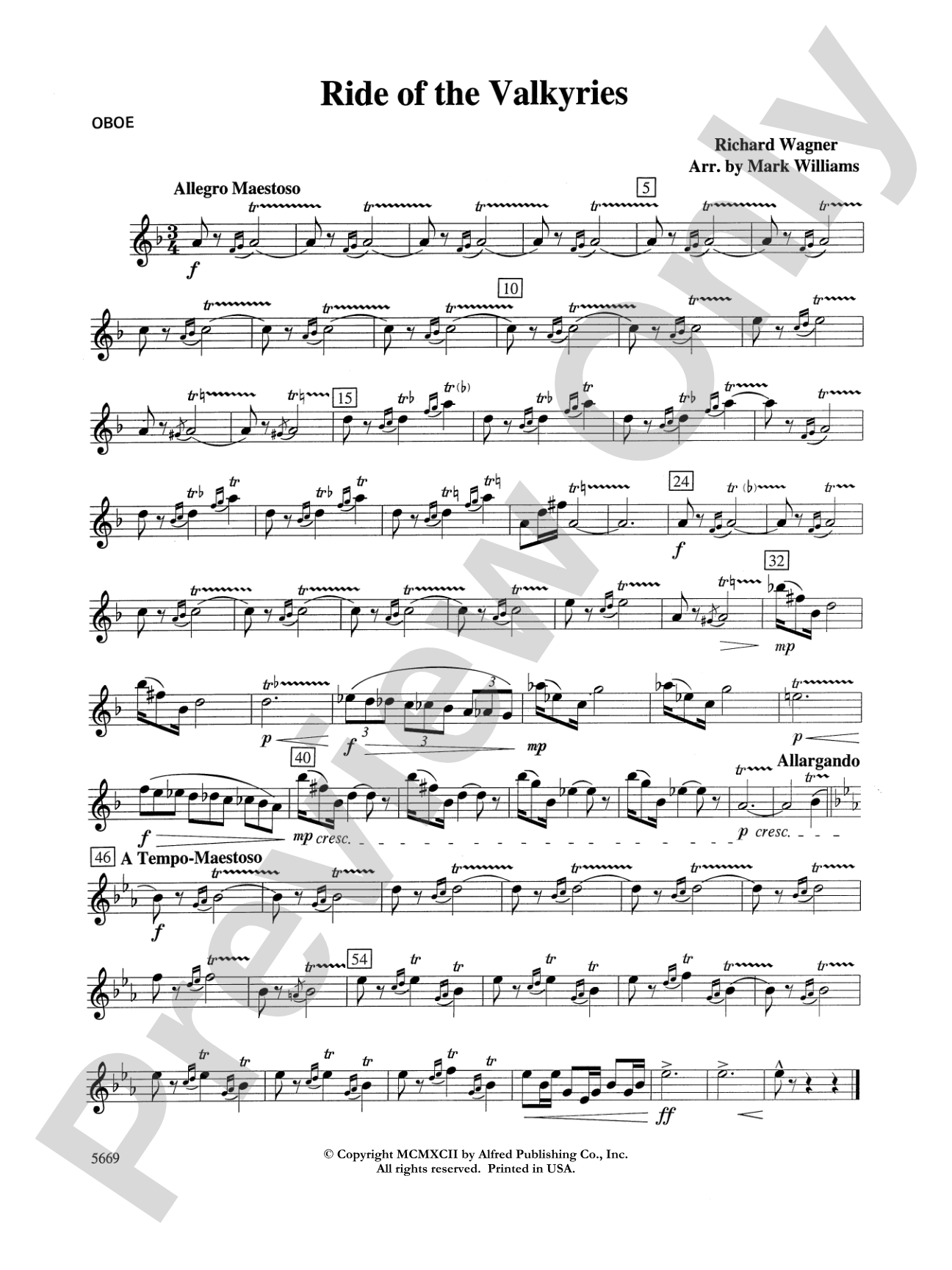 Ride of the Valkyries: Oboe