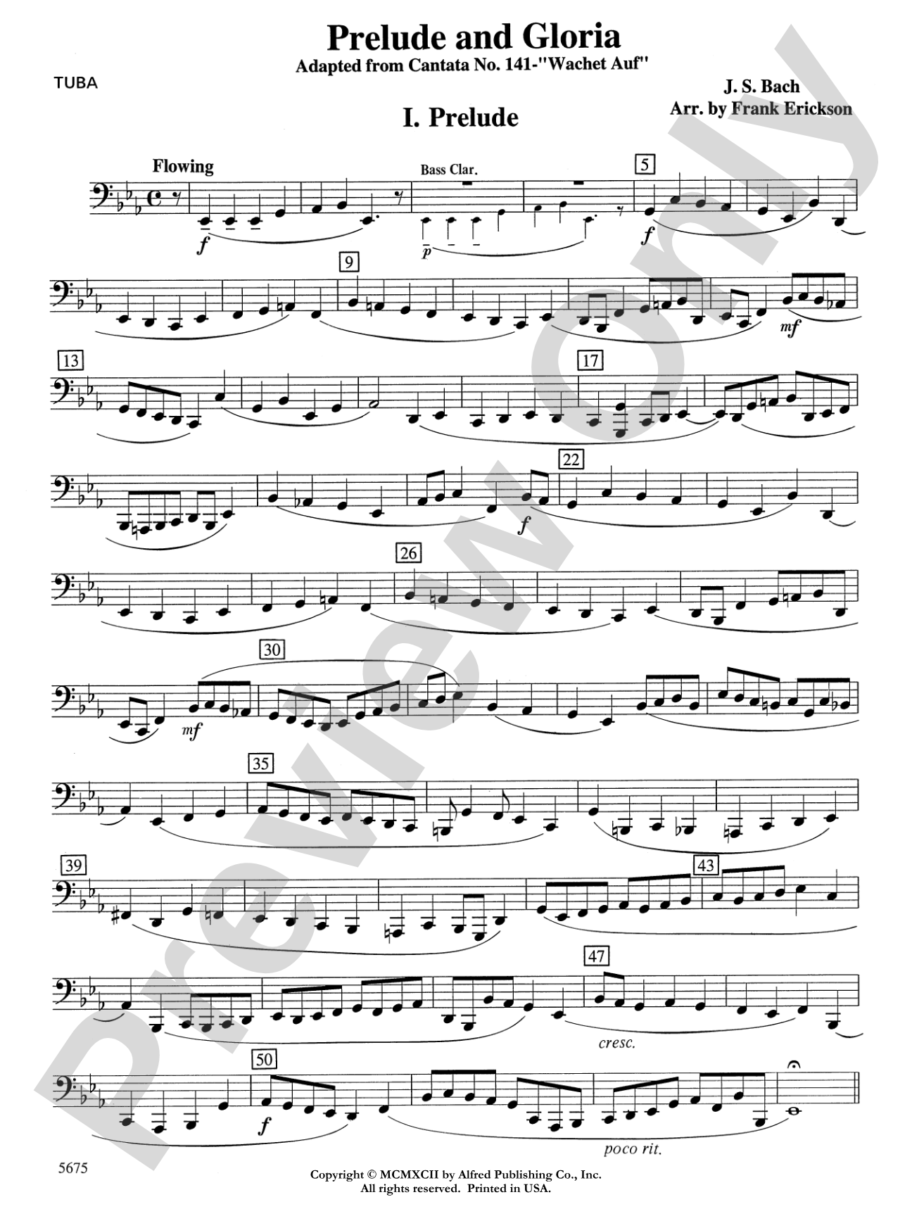 Prelude and Gloria (Adapted from Cantata No. 141 -- "Wachet Auf"): Tuba