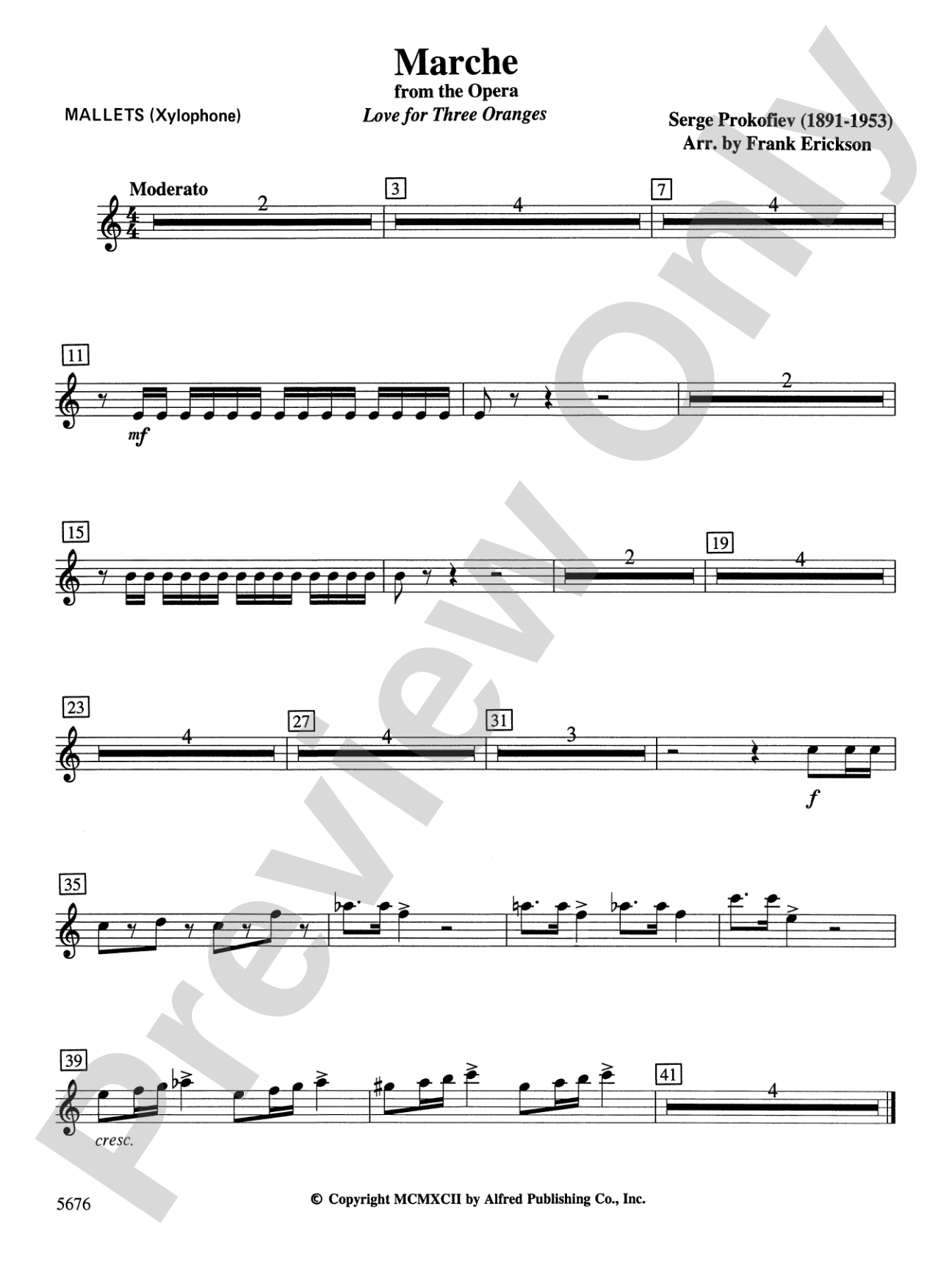 March from the Opera Love for 3 Oranges: Mallets