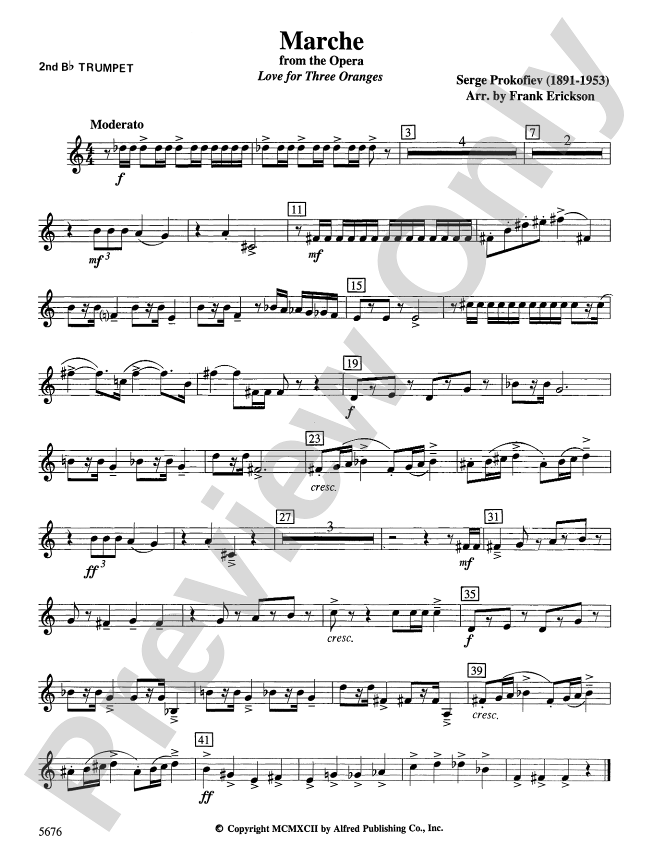 March from the Opera Love for 3 Oranges: 2nd B-flat Trumpet
