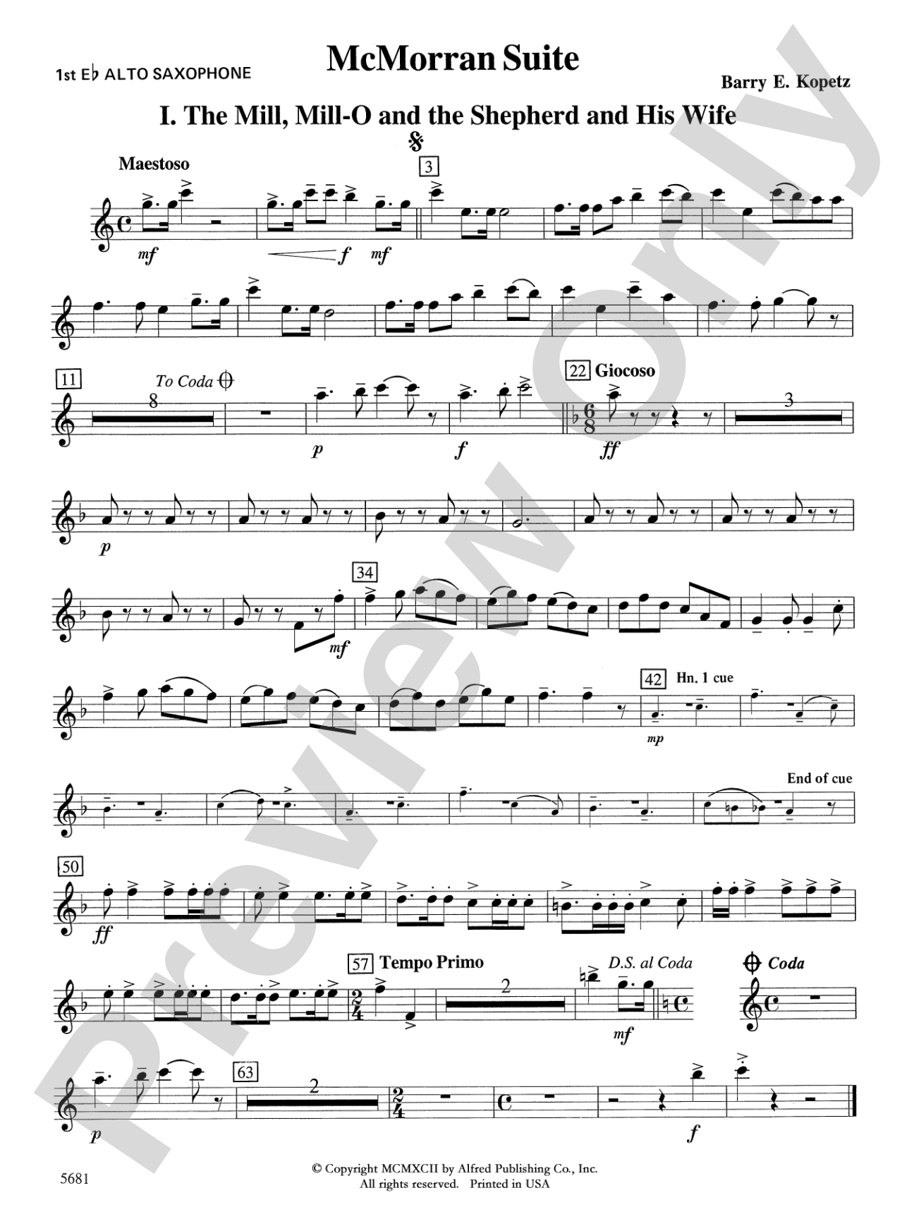 McMorran Suite: E-flat Alto Saxophone