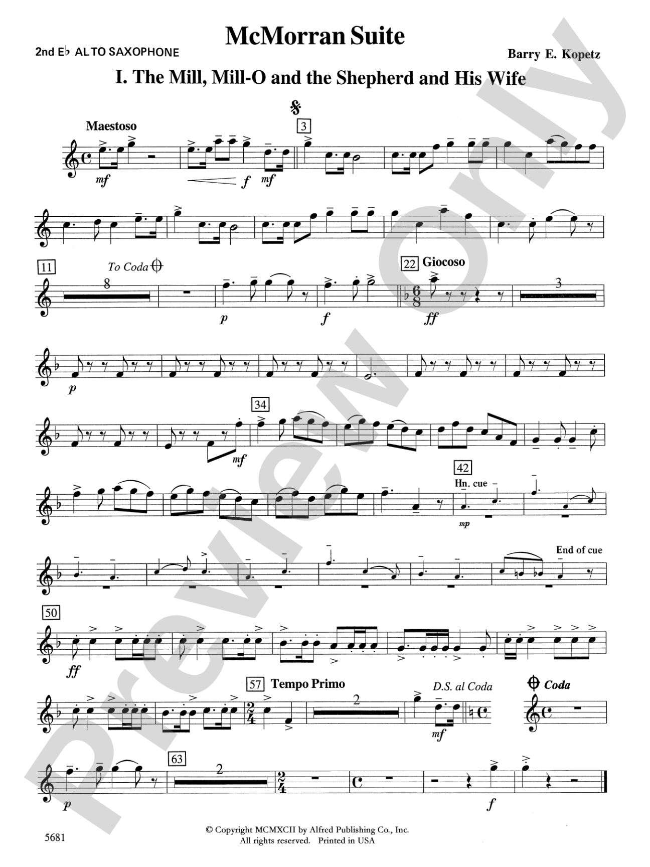 McMorran Suite: 2nd E-flat Alto Saxophone
