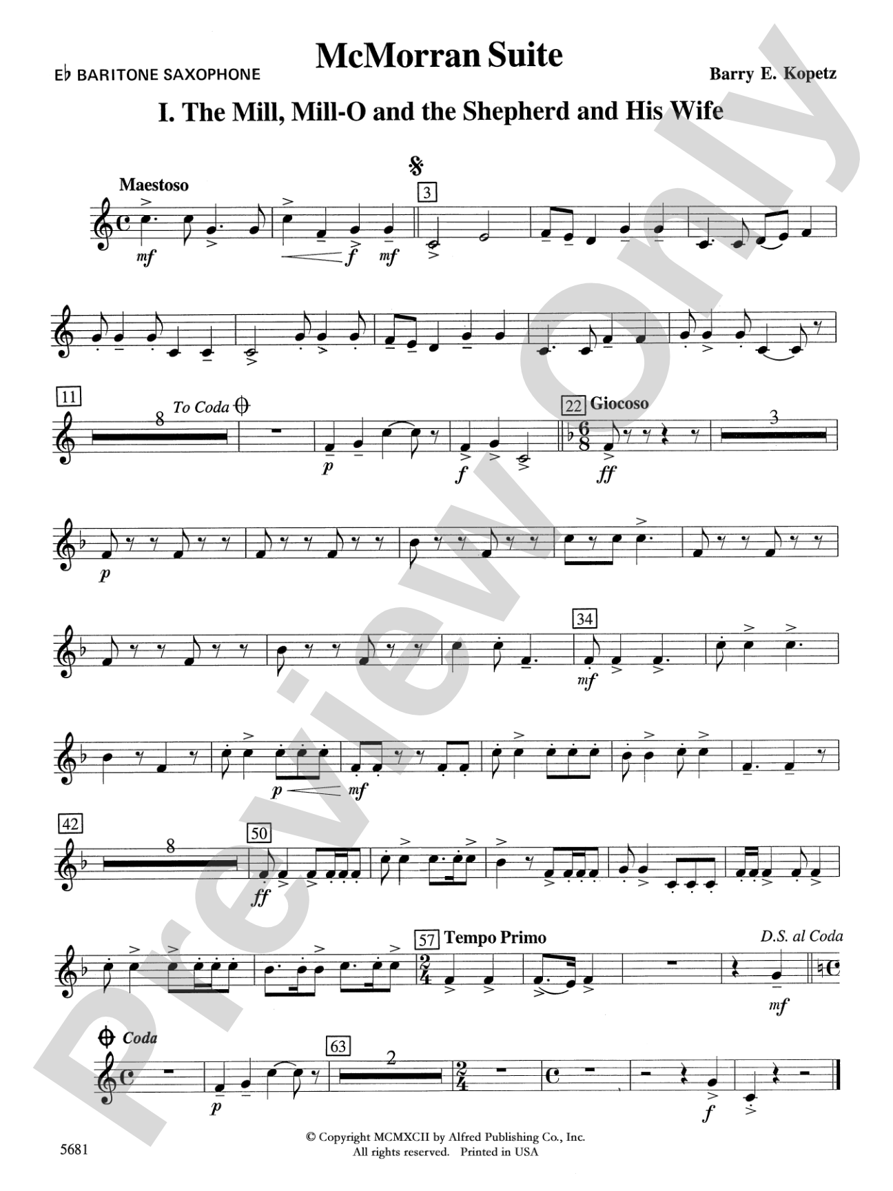 McMorran Suite: E-flat Baritone Saxophone