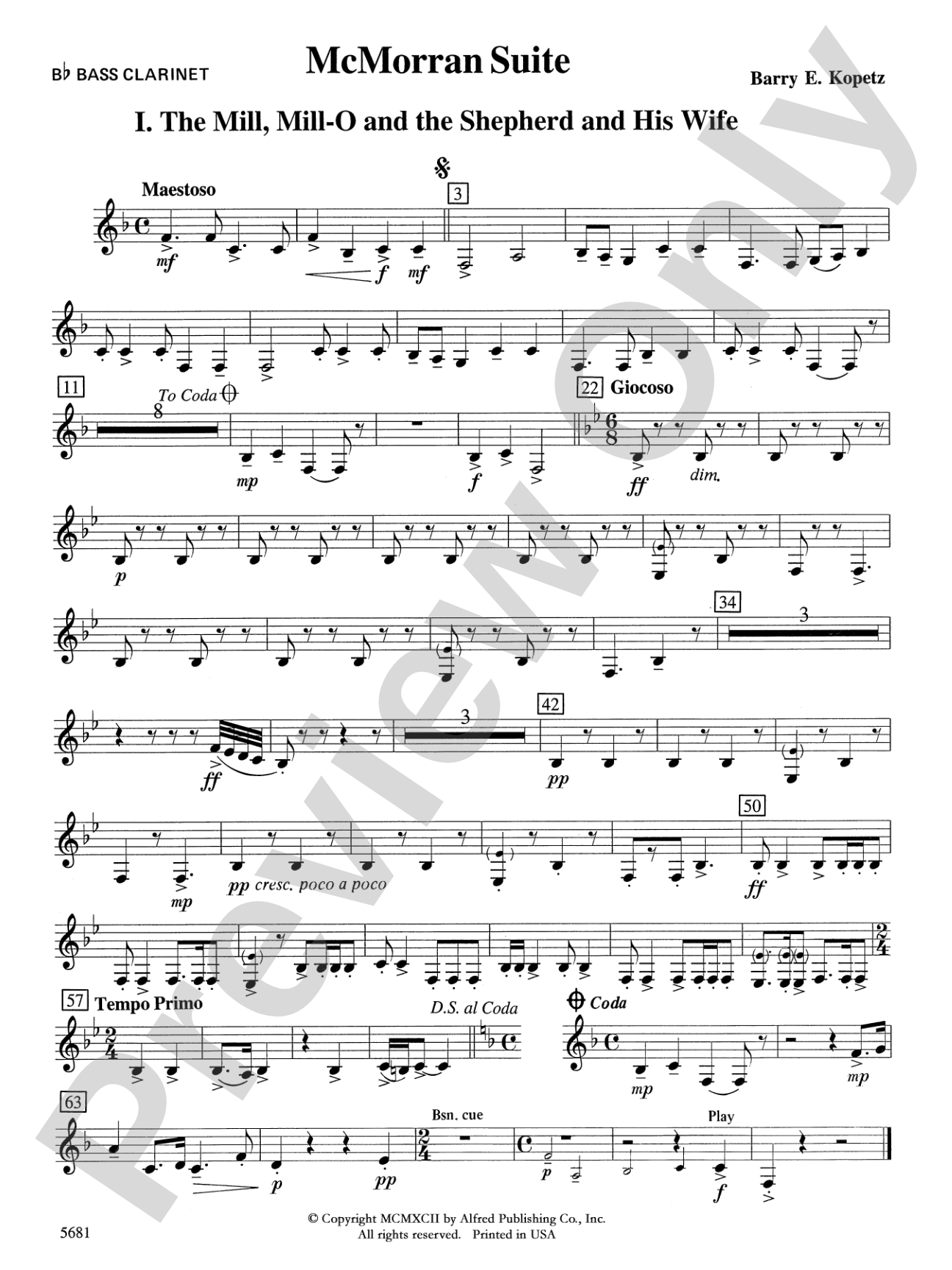 McMorran Suite: B-flat Bass Clarinet