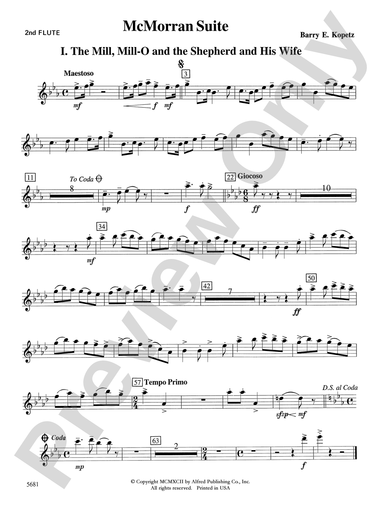 McMorran Suite: 2nd Flute