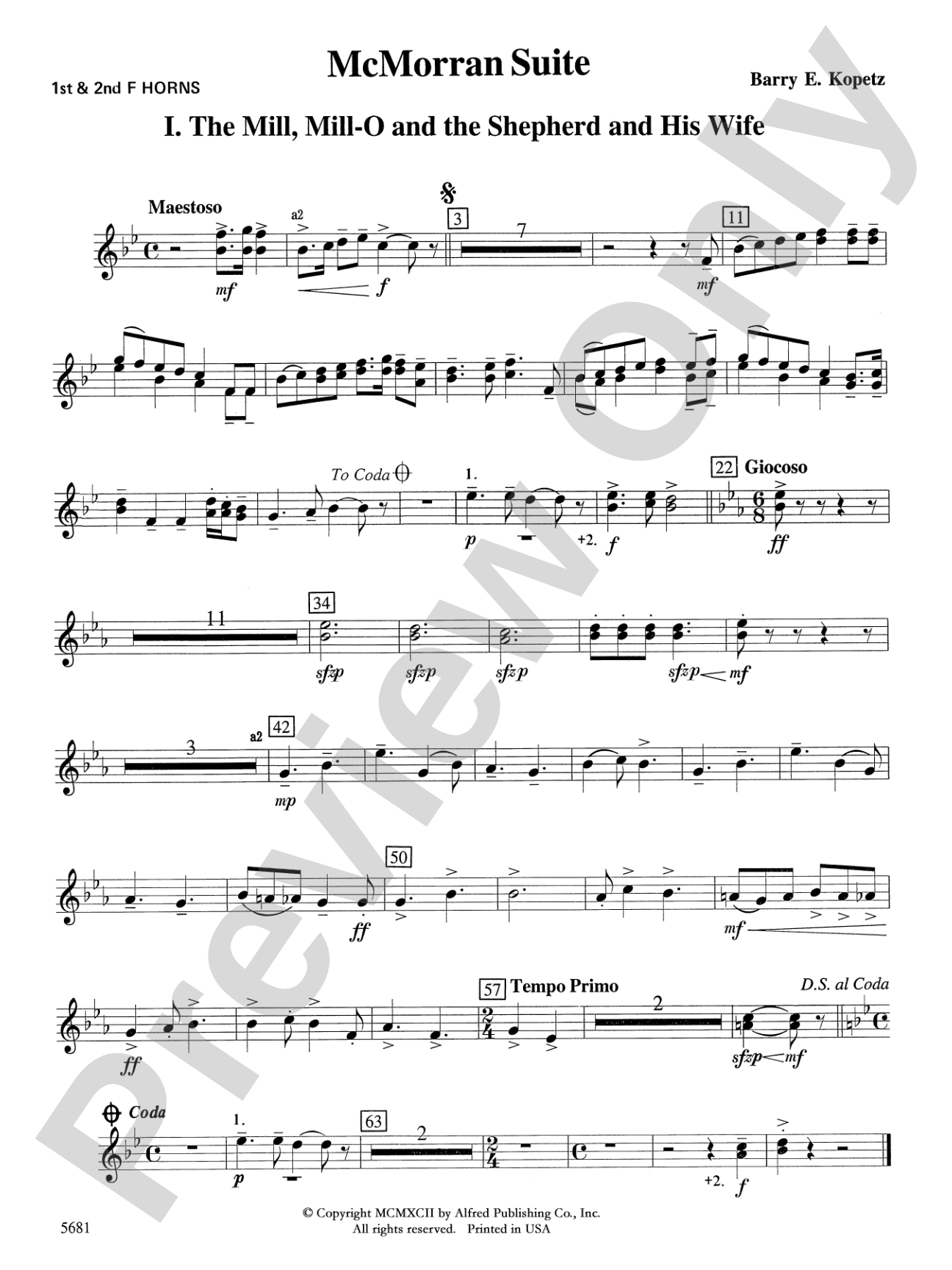 McMorran Suite: 1st F Horn