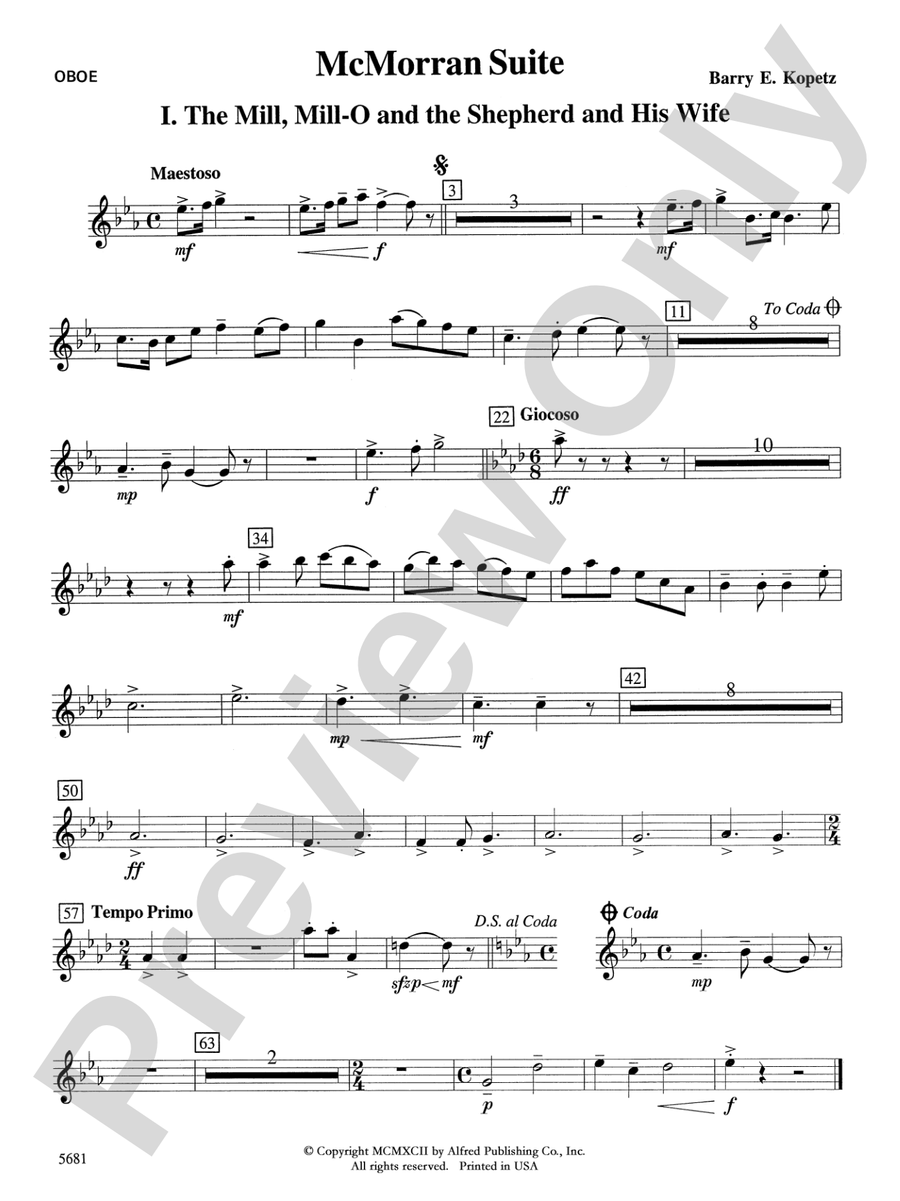 McMorran Suite: Oboe