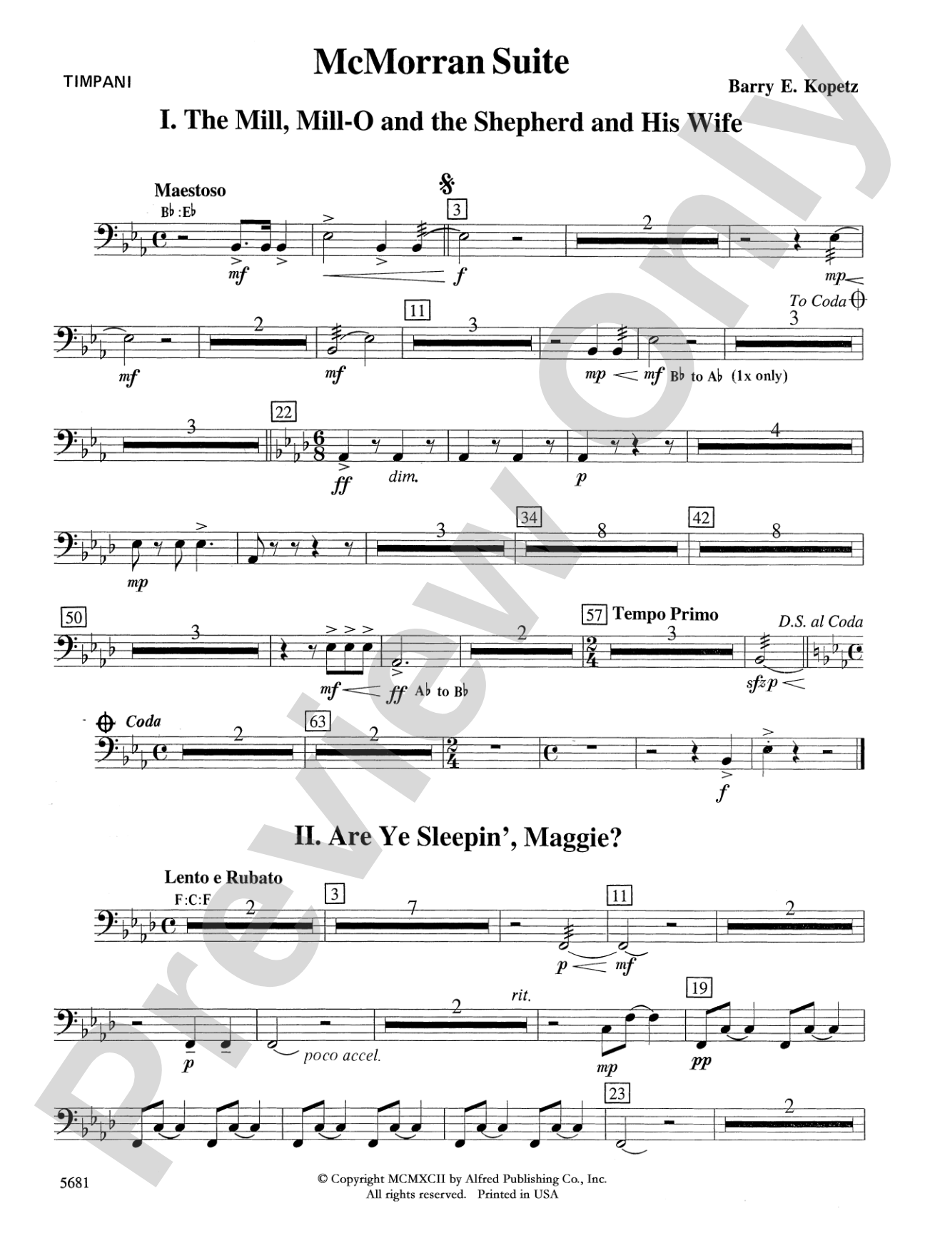 McMorran Suite: Timpani