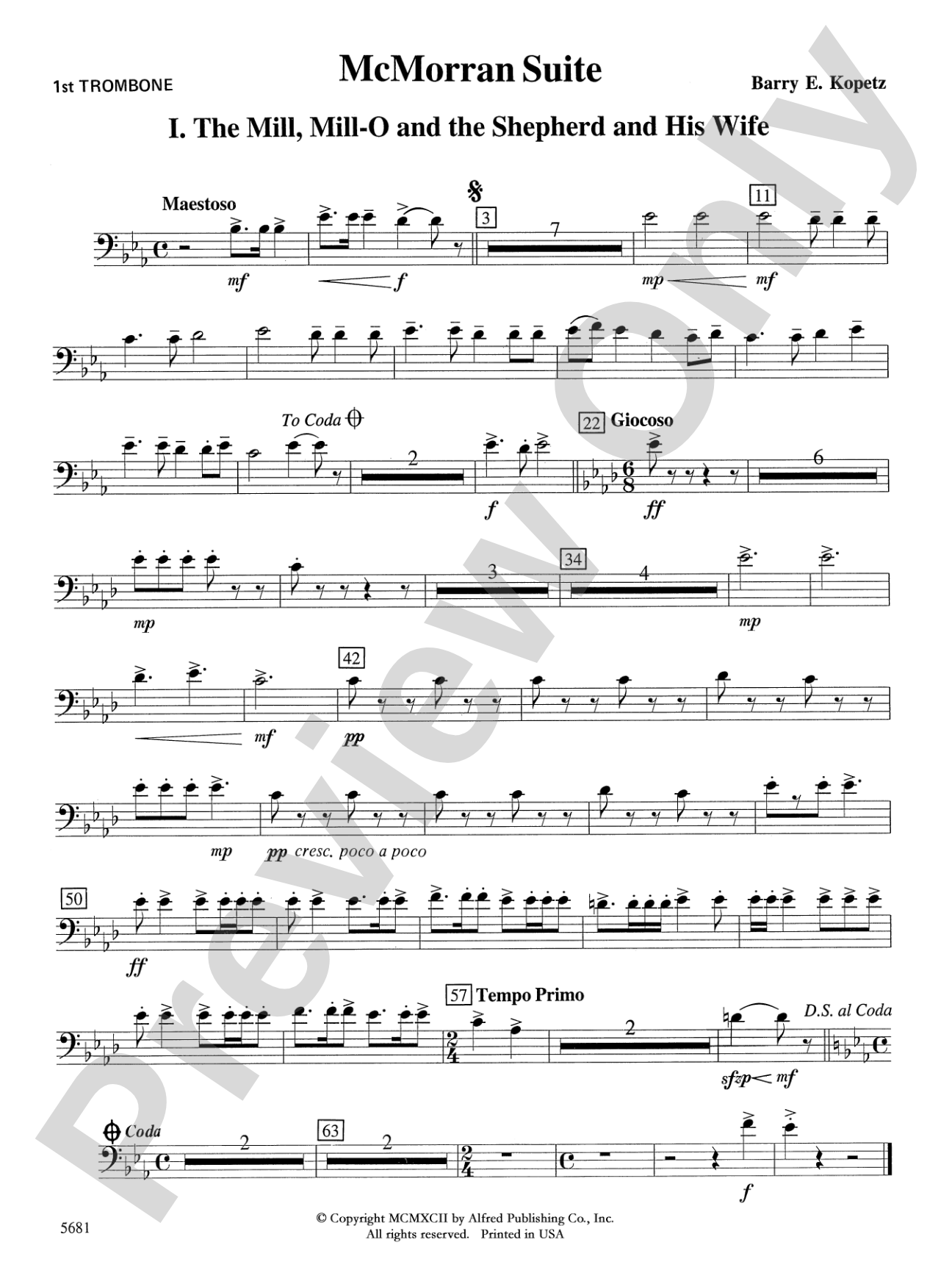 McMorran Suite: 1st Trombone