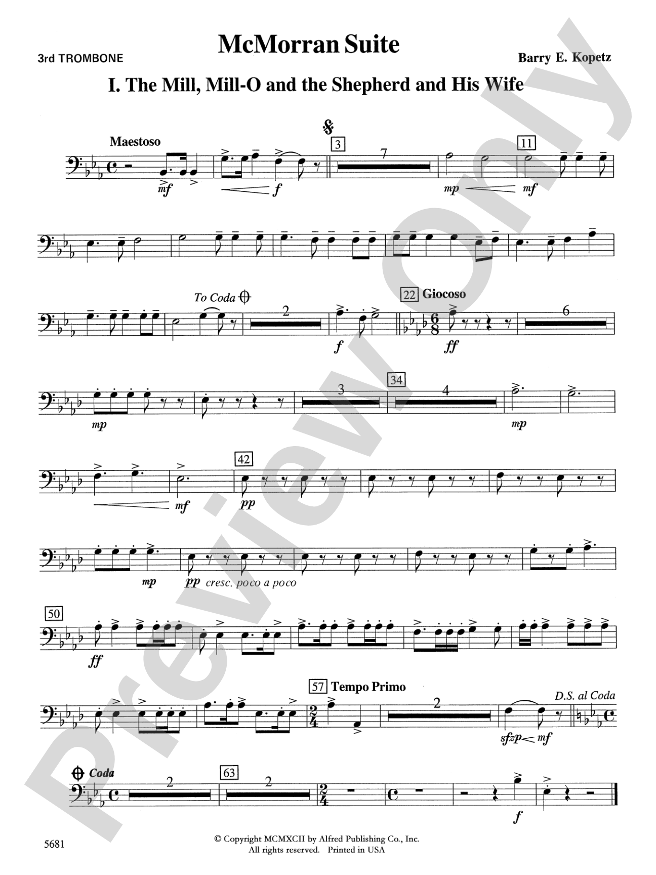 McMorran Suite: 3rd Trombone