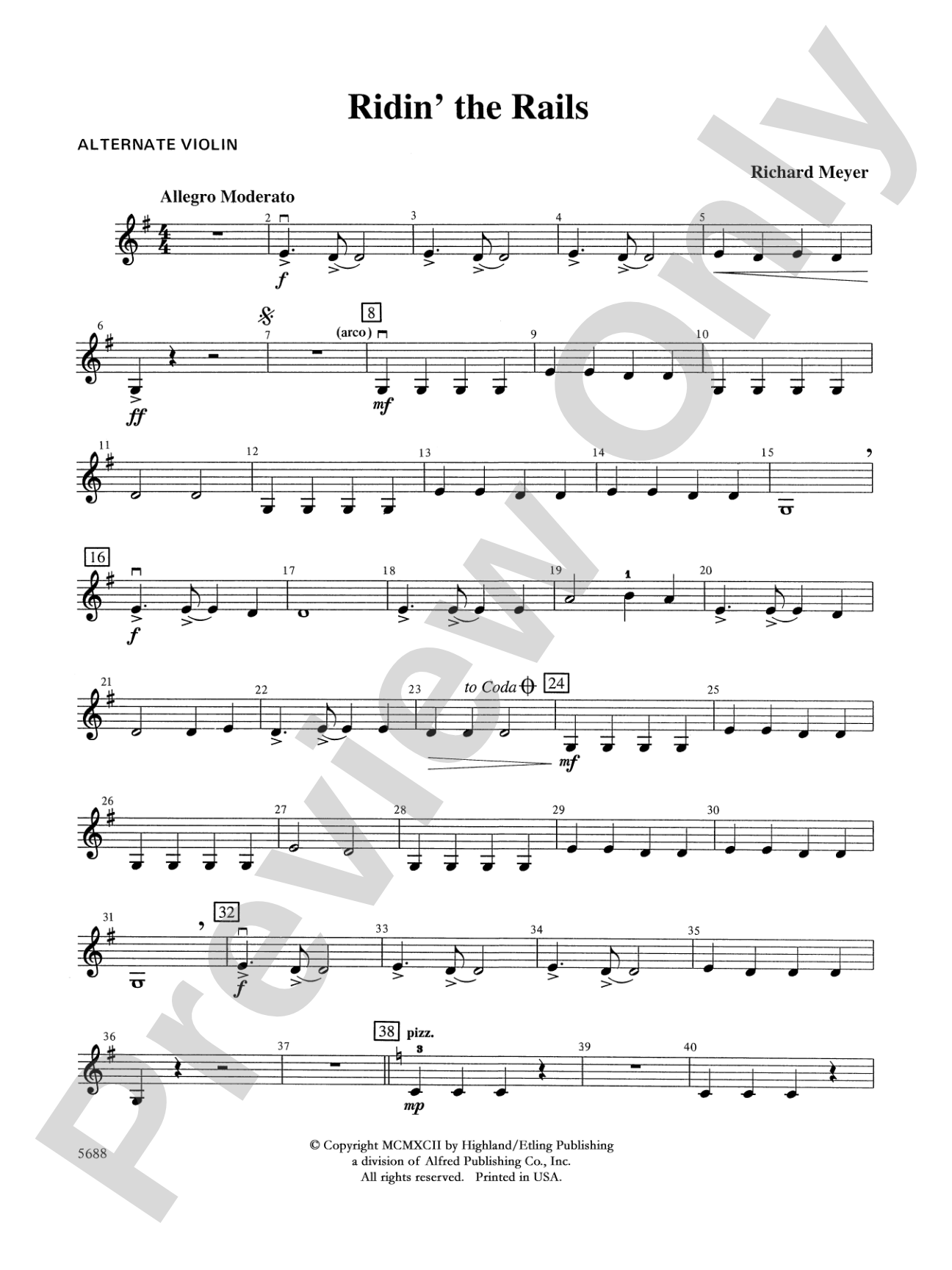 Ridin' the Rails: Alternate Violin