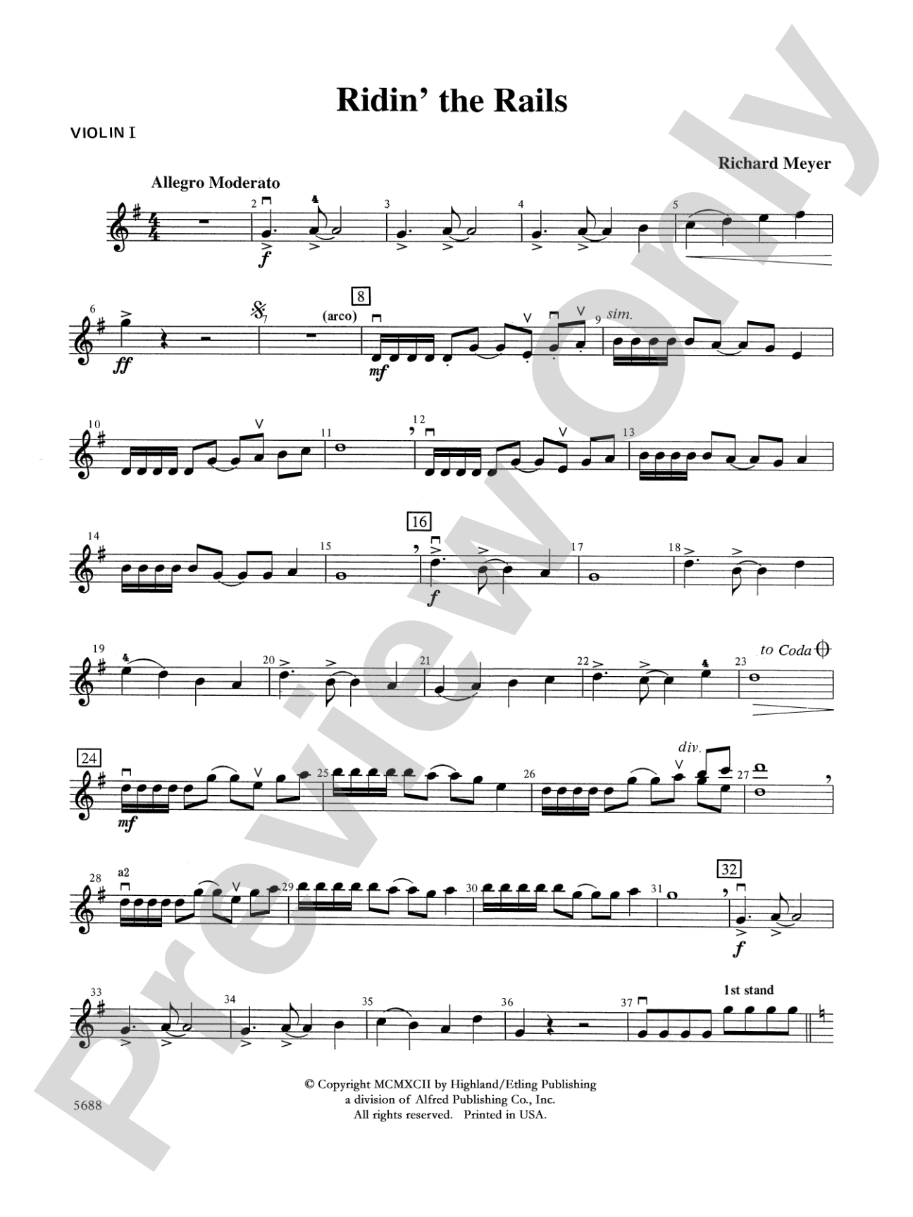 Ridin' the Rails: 1st Violin