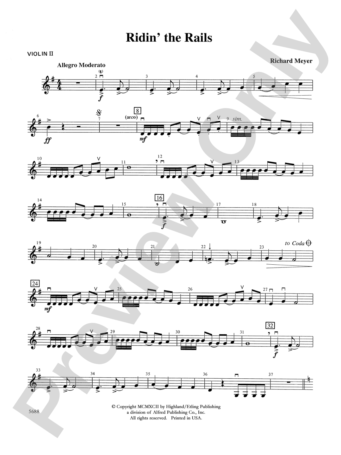 Ridin' the Rails: 2nd Violin
