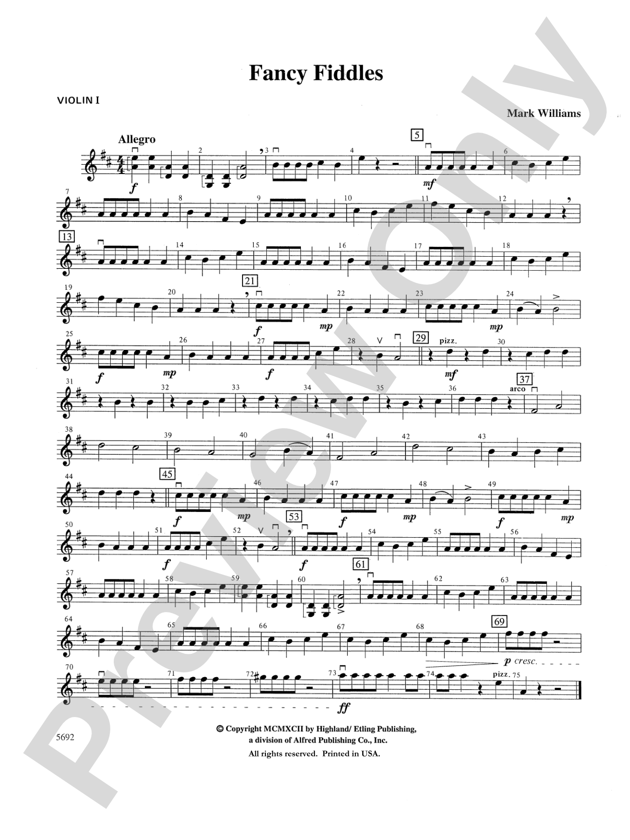Fancy Fiddles: 1st Violin