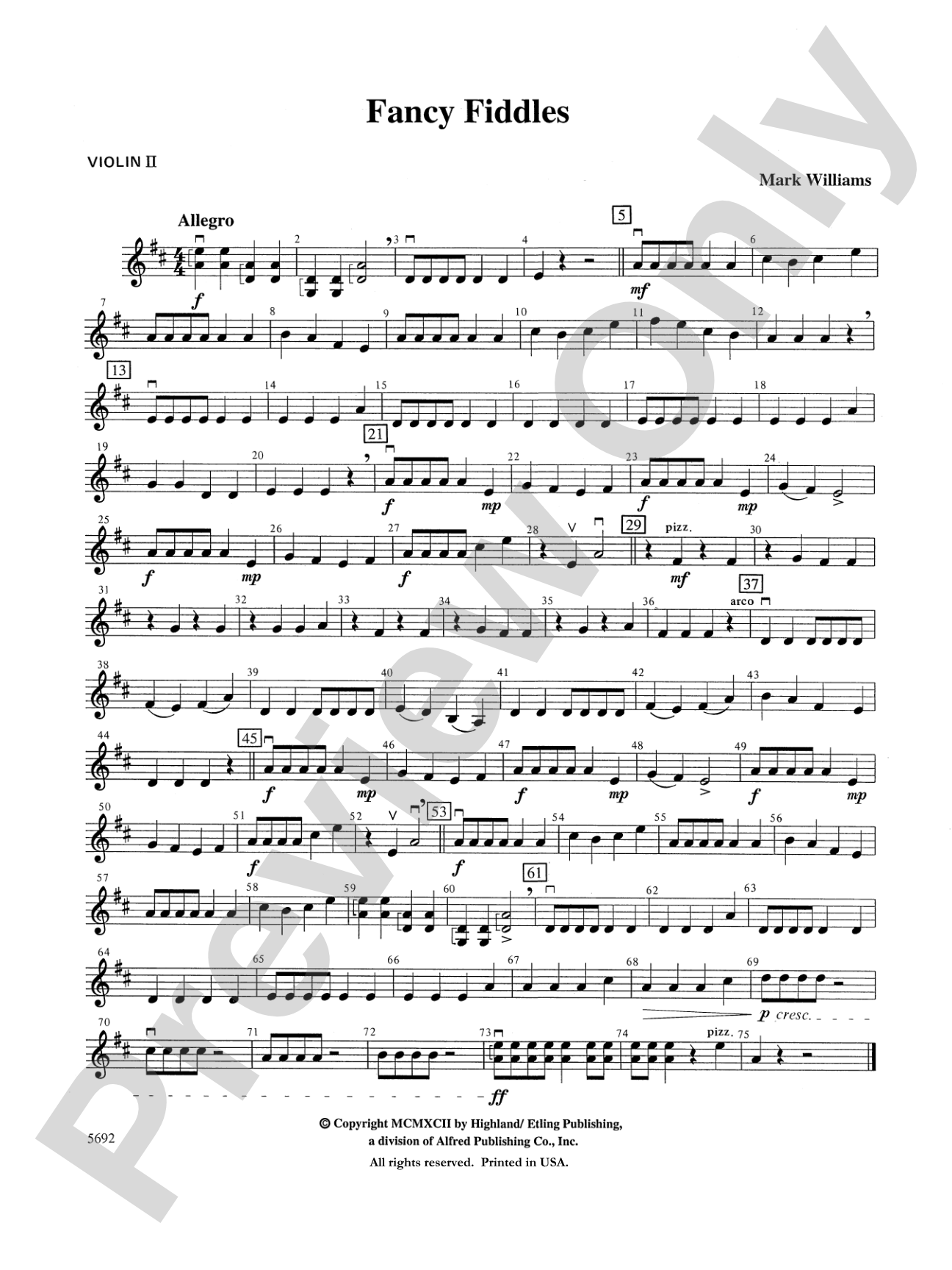 Fancy Fiddles: 2nd Violin