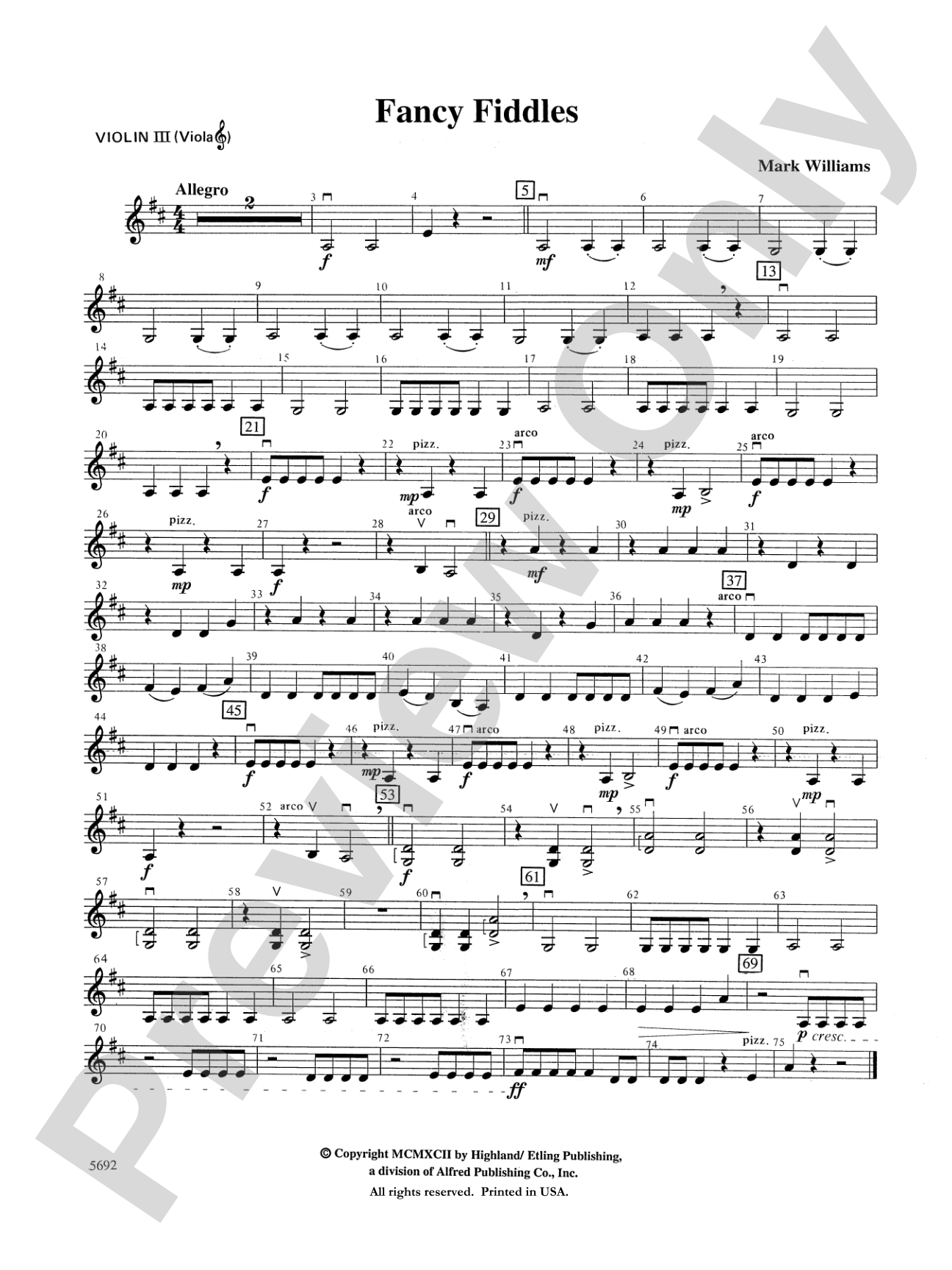 Fancy Fiddles: 3rd Violin (Viola [TC])