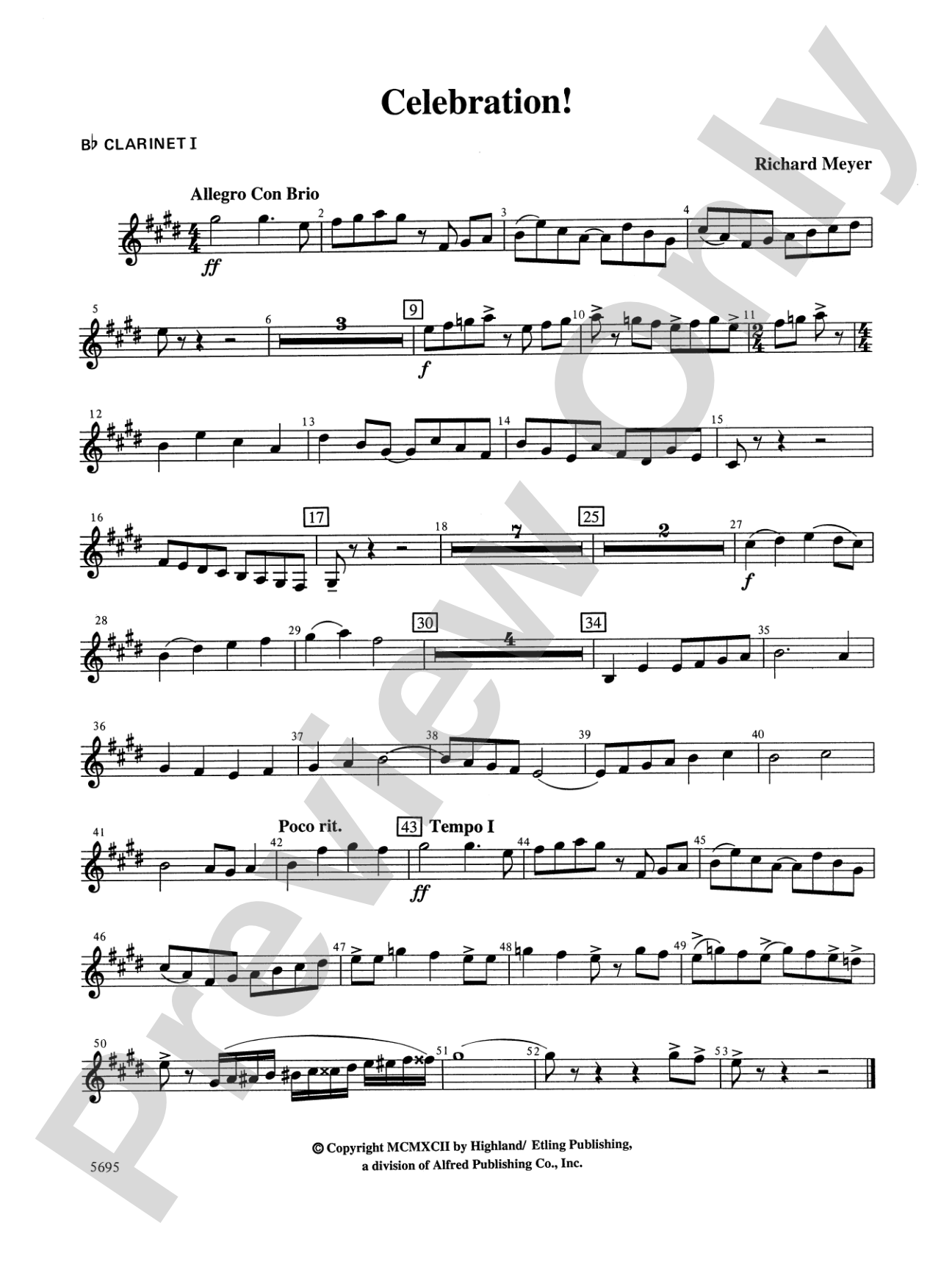 Celebration!: 1st B-flat Clarinet