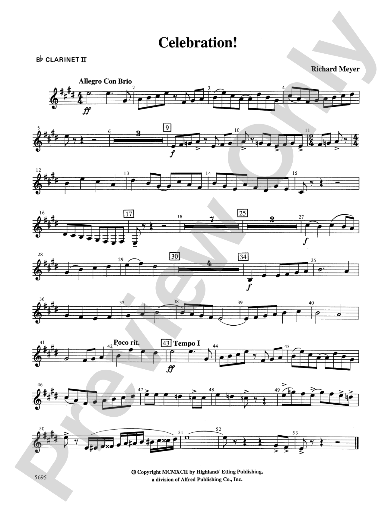 Celebration!: 2nd B-flat Clarinet