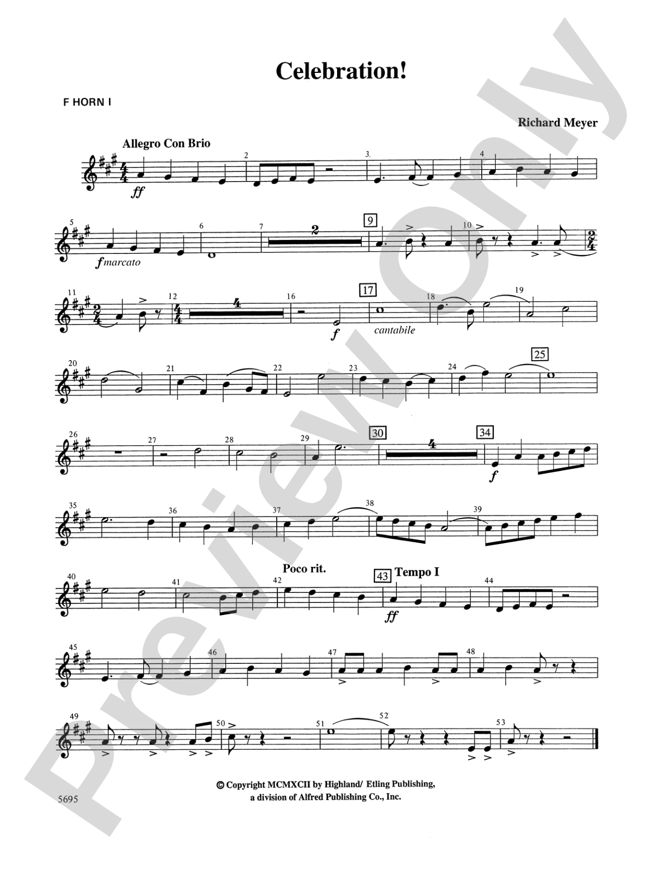 Celebration!: 1st F Horn