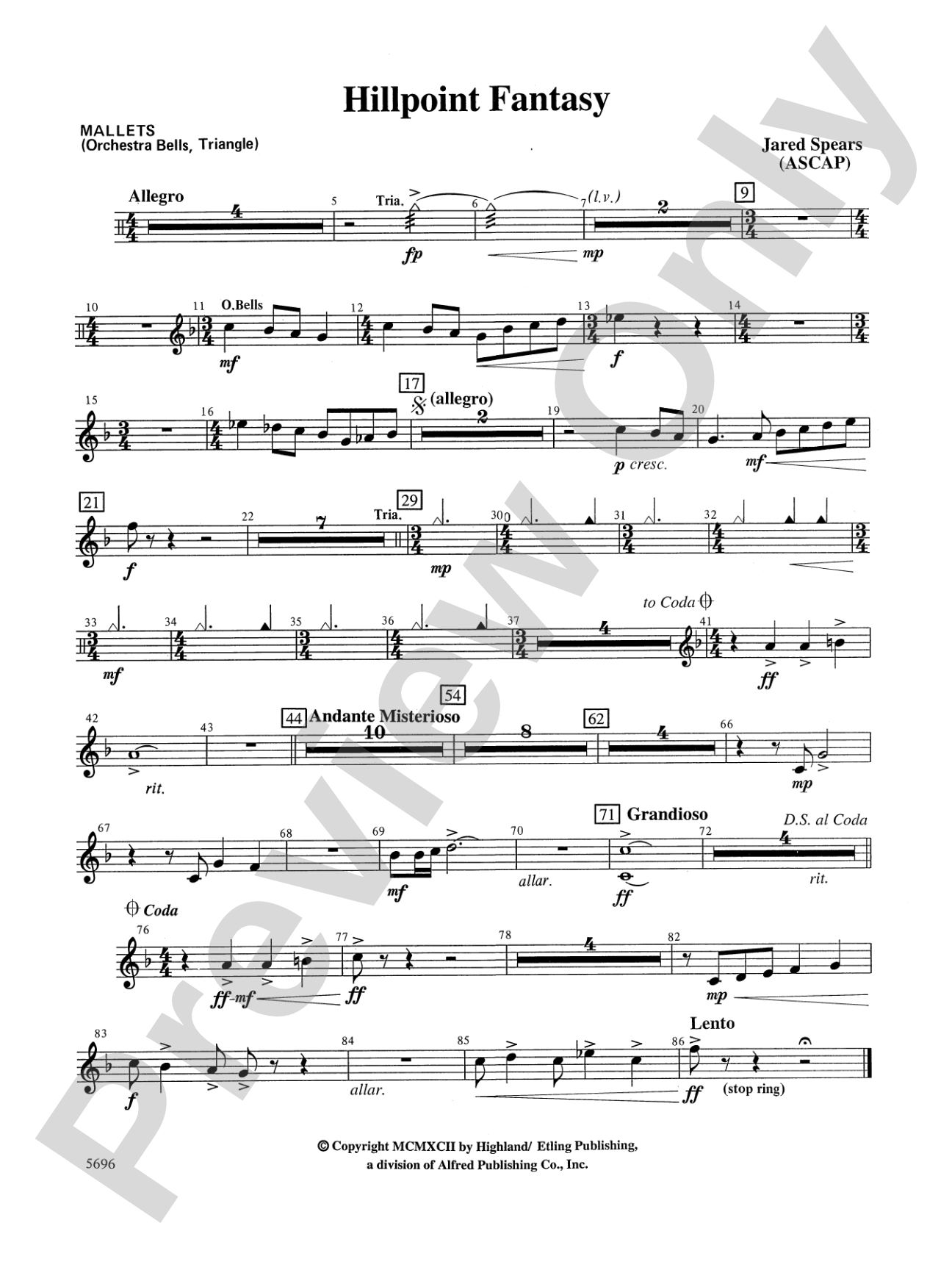 Hill Point Fantasy (Overture for Orchestra): Mallets