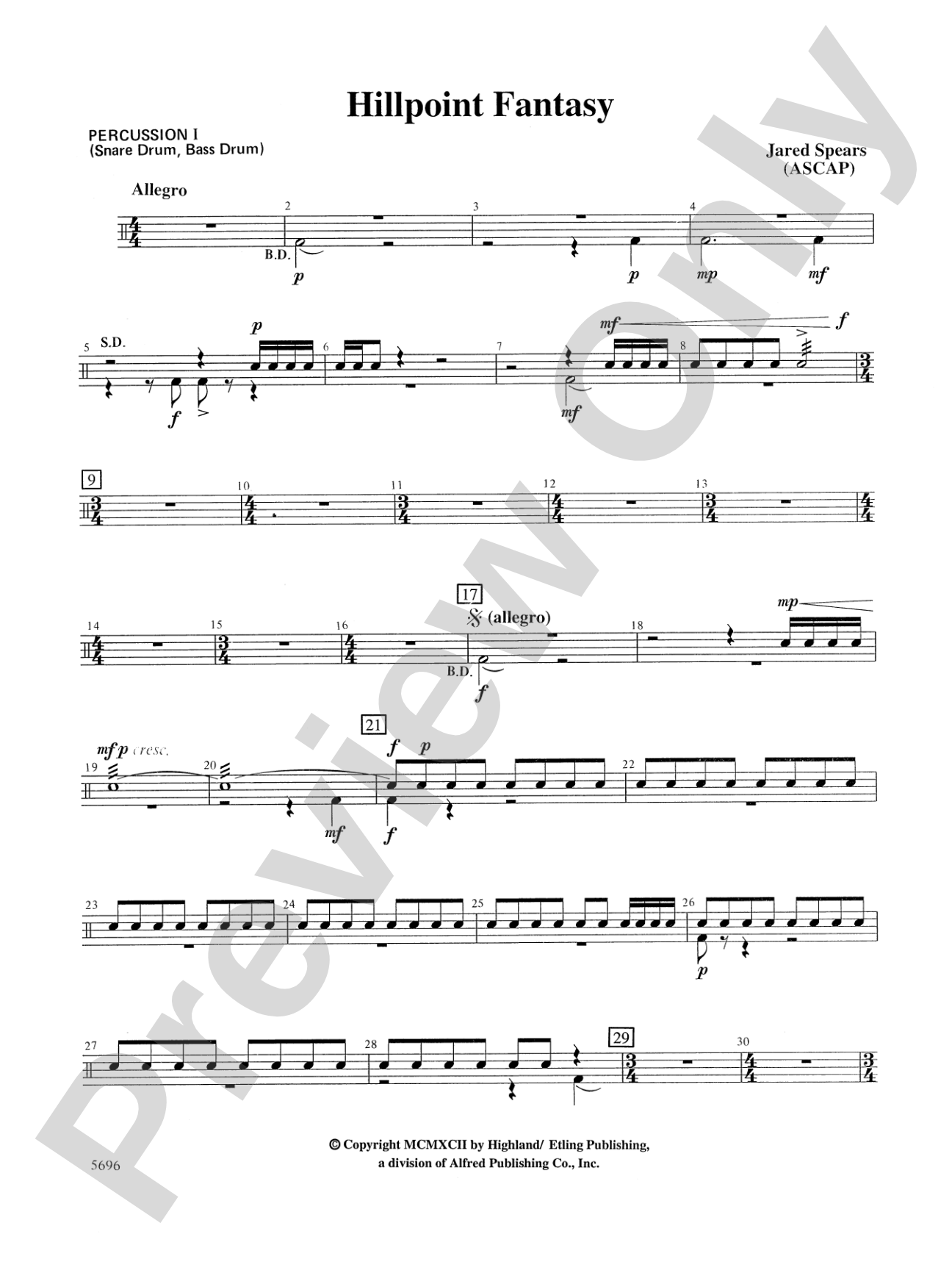 Hill Point Fantasy (Overture for Orchestra): 1st Percussion