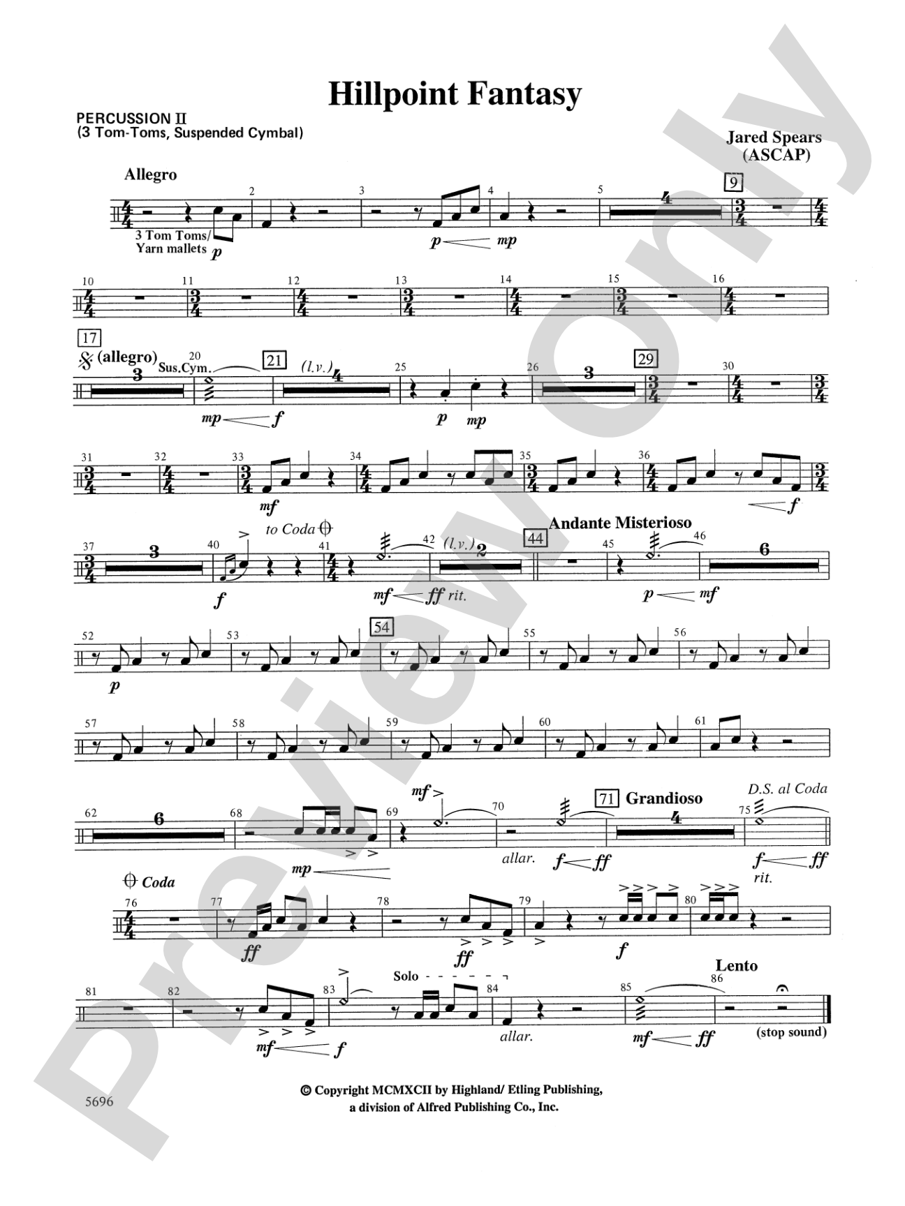 Hill Point Fantasy (Overture for Orchestra): 2nd Percussion
