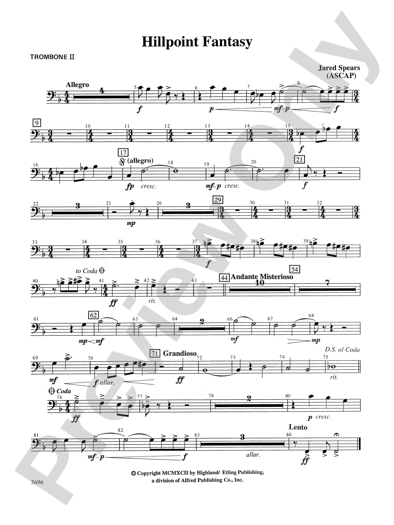 Hill Point Fantasy (Overture for Orchestra): 2nd Trombone