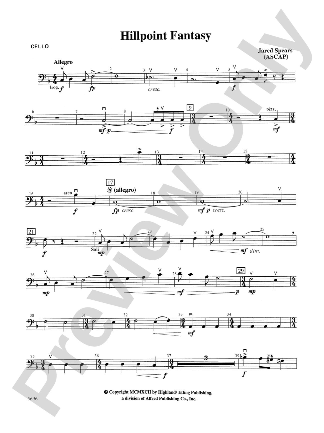 Hill Point Fantasy (Overture for Orchestra): Cello