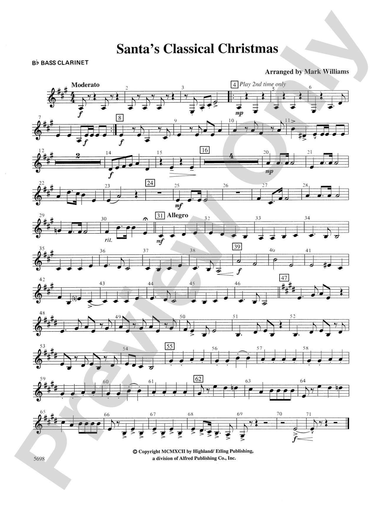 Santa's Classical Christmas: B-flat Bass Clarinet