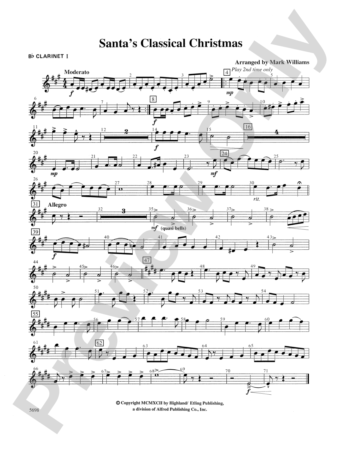 Santa's Classical Christmas: 1st B-flat Clarinet