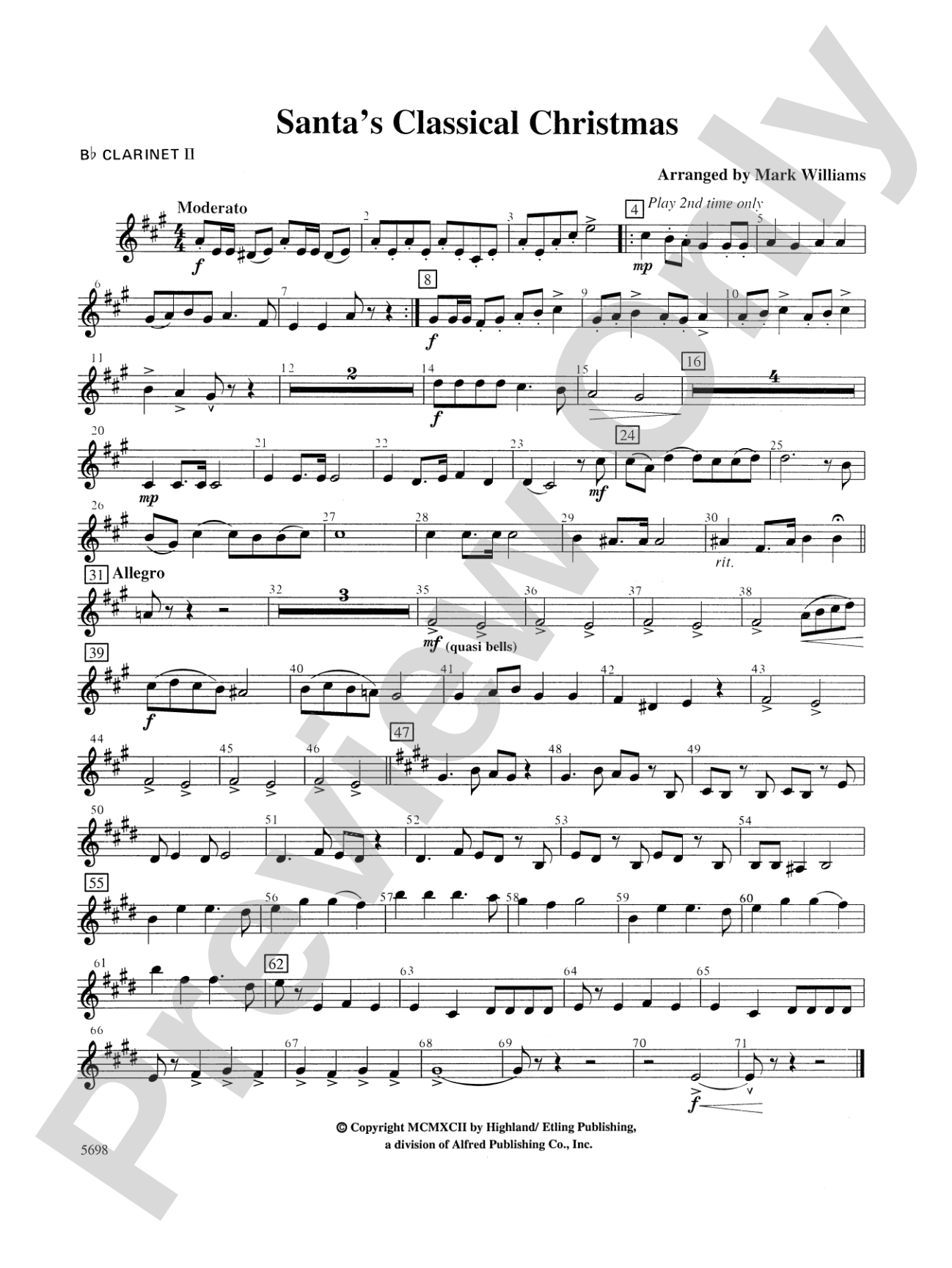 Santa's Classical Christmas: 2nd B-flat Clarinet