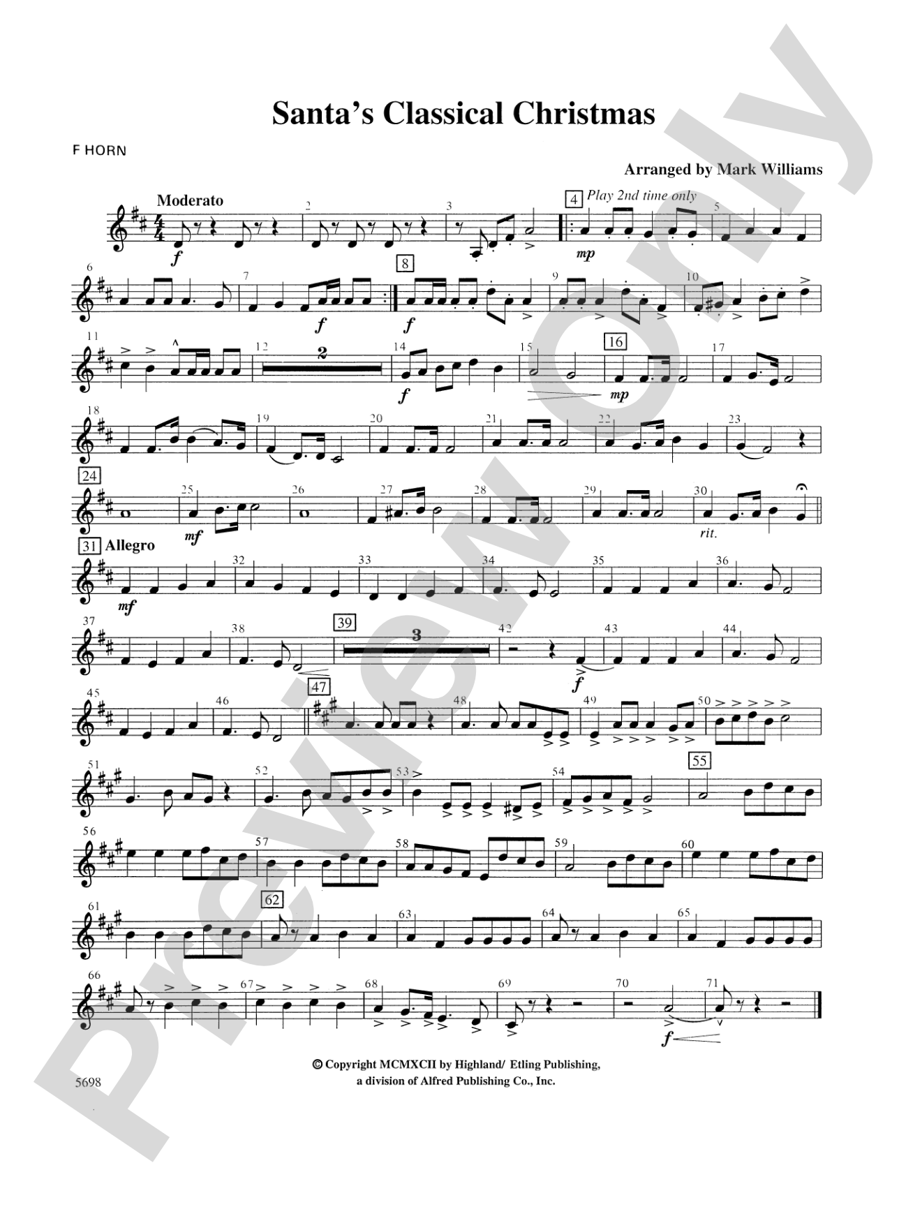 Santa's Classical Christmas: 1st F Horn