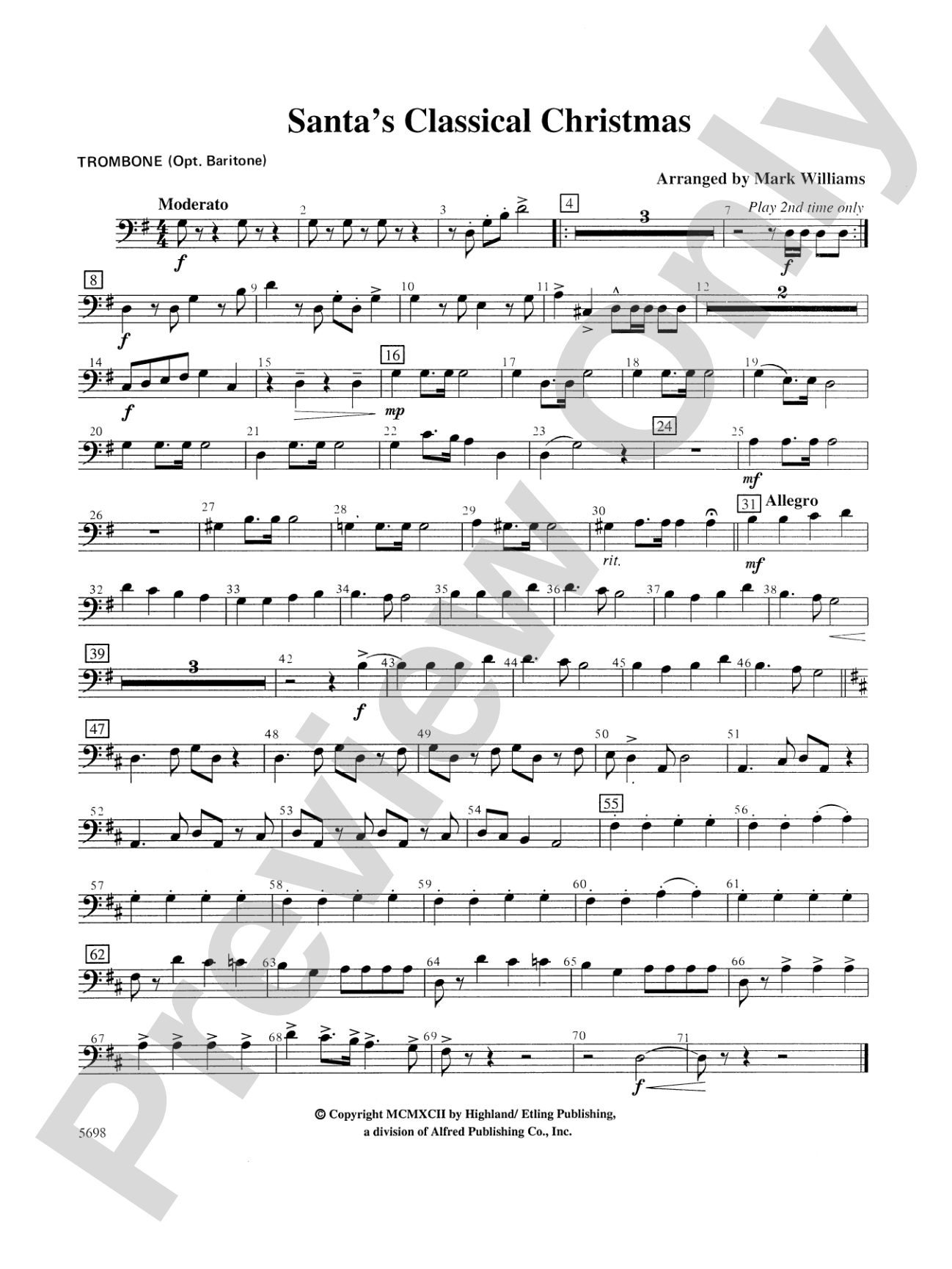 Santa's Classical Christmas: 1st Trombone