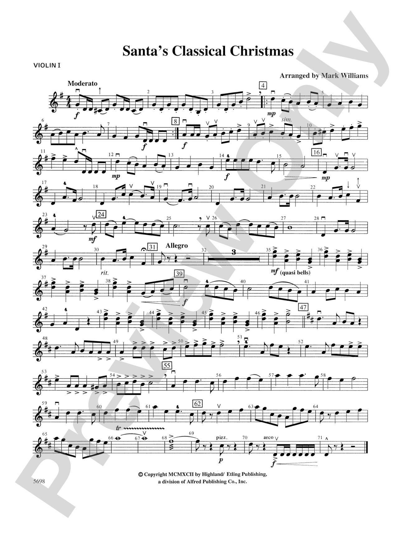 Santa's Classical Christmas: 1st Violin