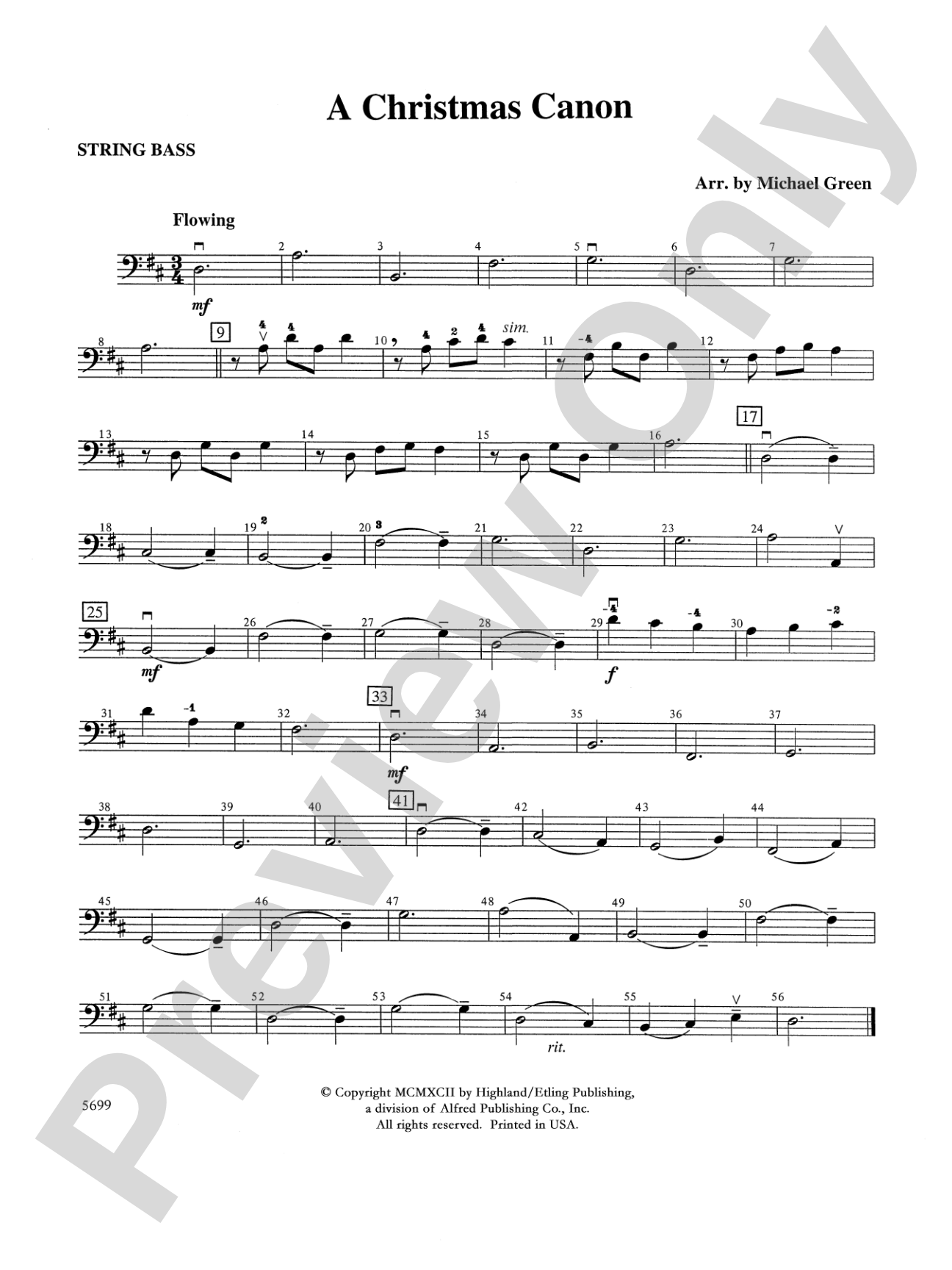 A Christmas Canon: String Bass