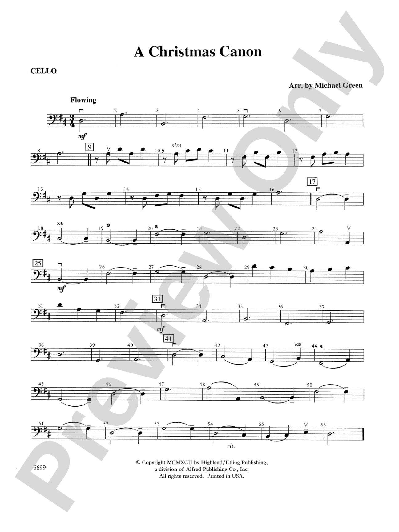 A Christmas Canon: Cello