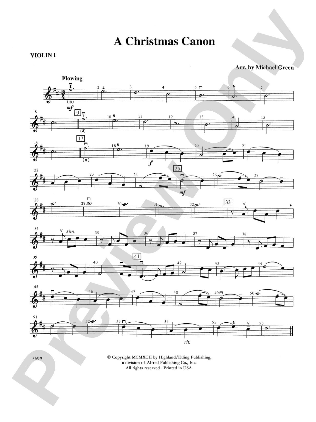 A Christmas Canon: 1st Violin