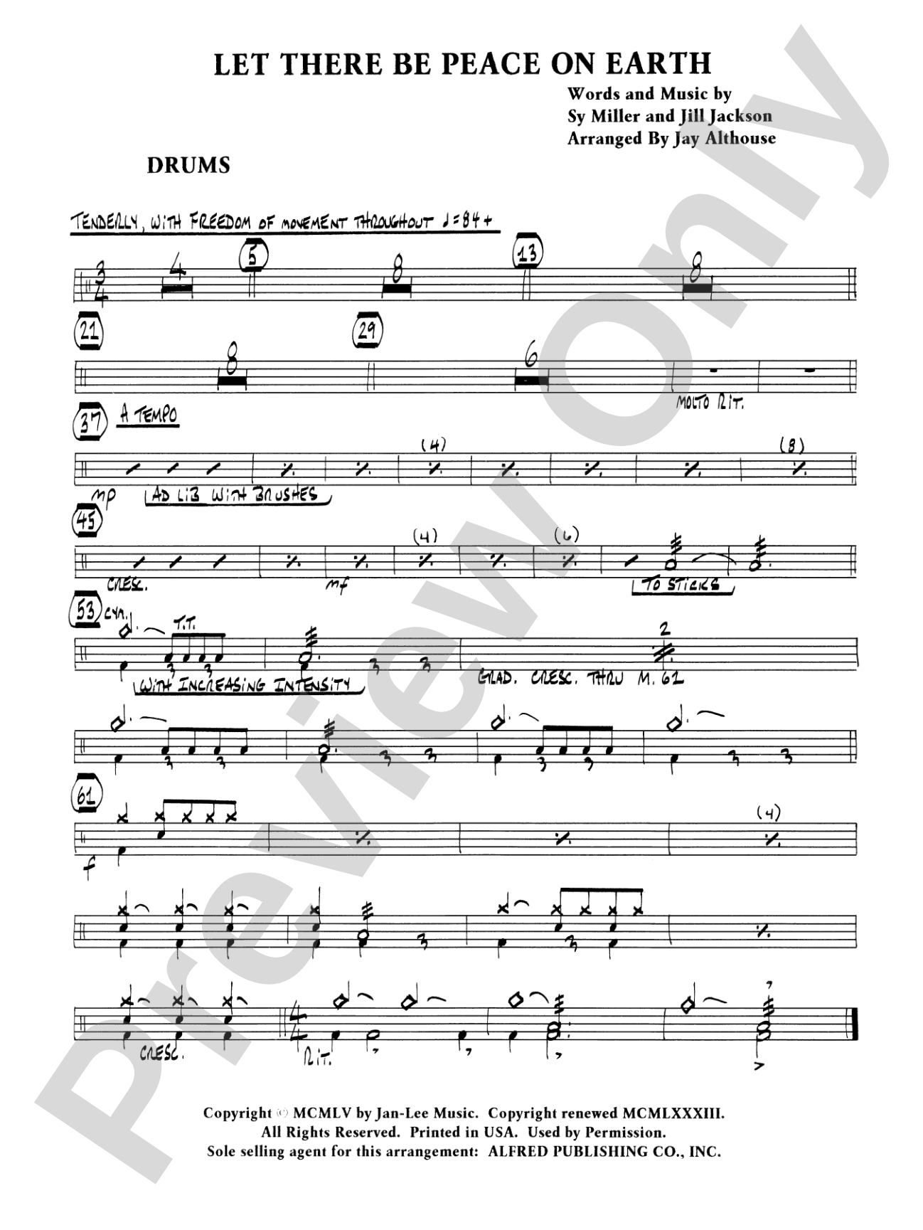 Let There Be Peace on Earth: Drums: Choral SoundPax