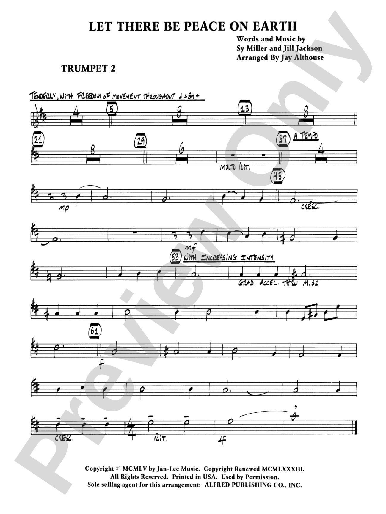 Let There Be Peace on Earth: 2nd B-flat Trumpet: Choral SoundPax