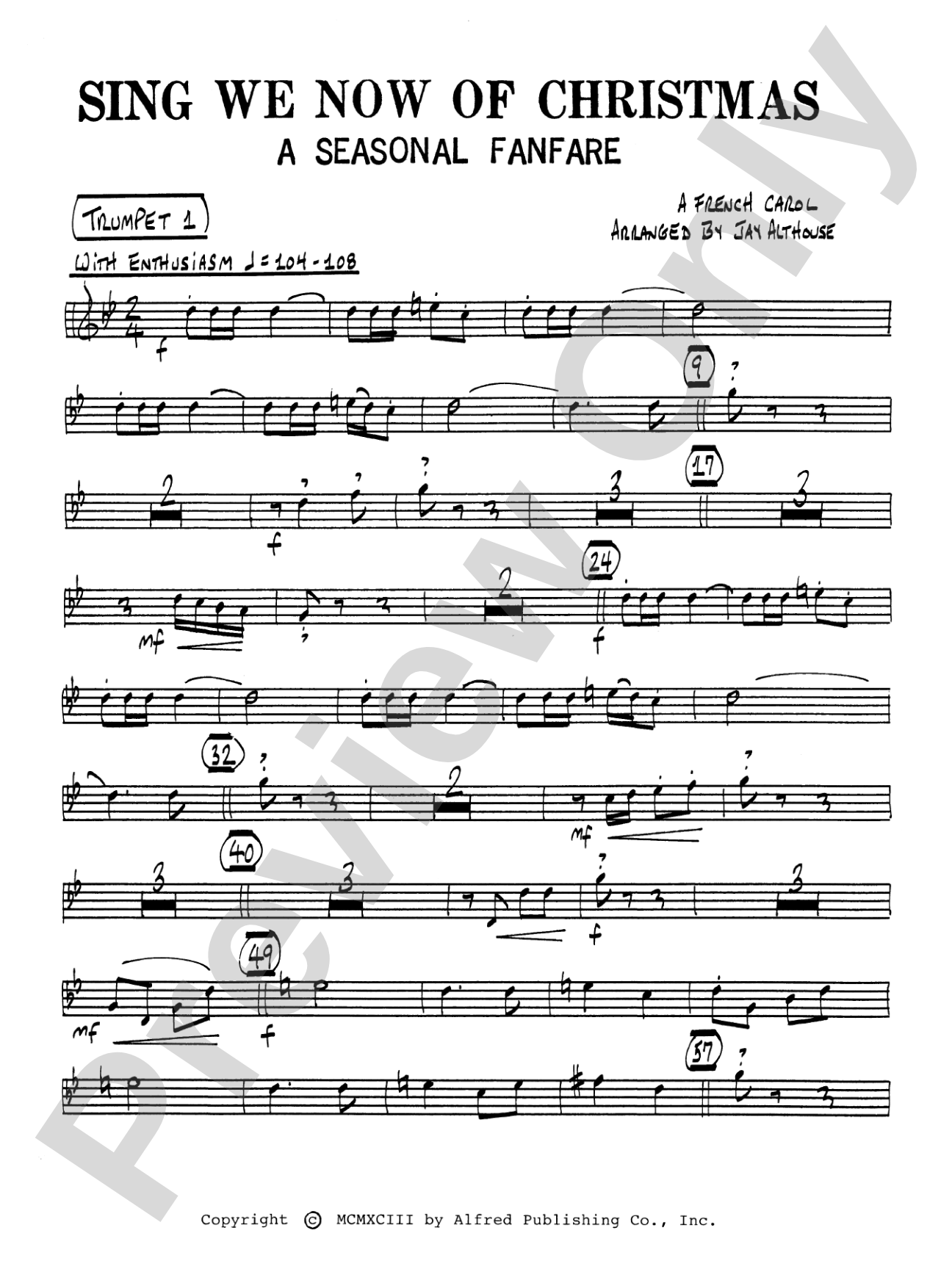 Sing We Now of Christmas (A Seasonal Fanfare): 1st B-flat Trumpet: Choral SoundPax