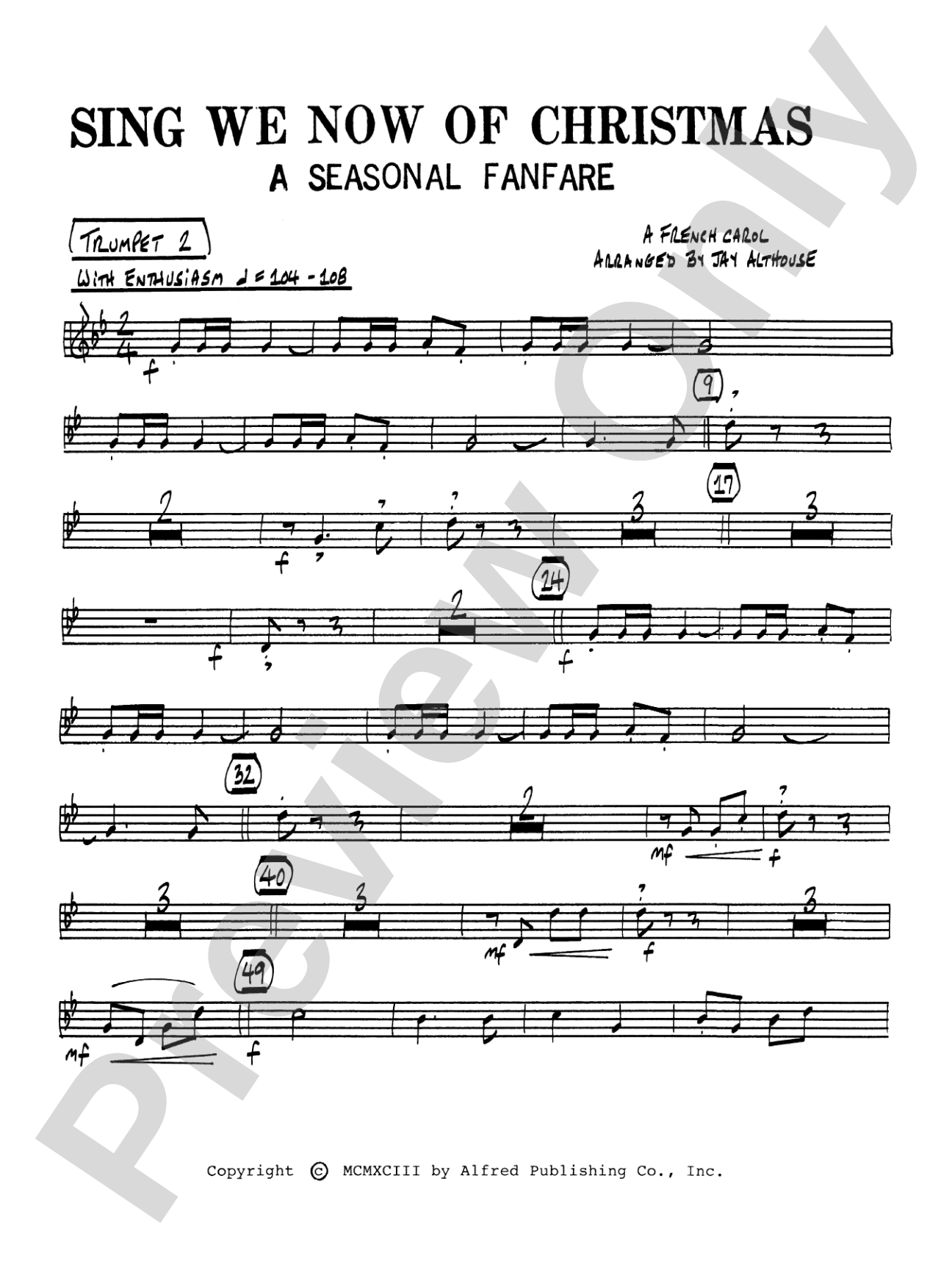 Sing We Now of Christmas (A Seasonal Fanfare): 2nd B-flat Trumpet: Choral SoundPax