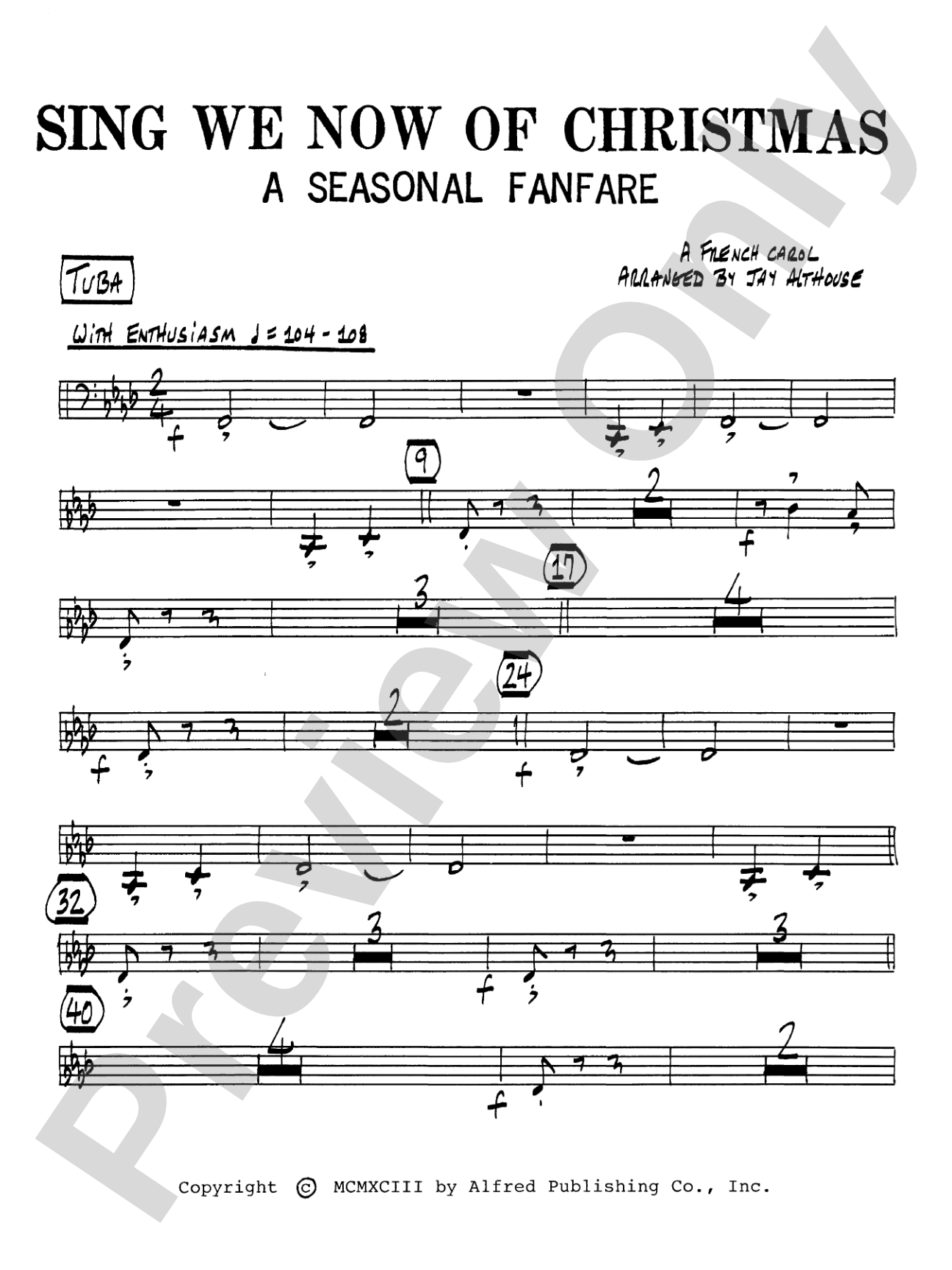 Sing We Now of Christmas (A Seasonal Fanfare): Tuba: Choral SoundPax