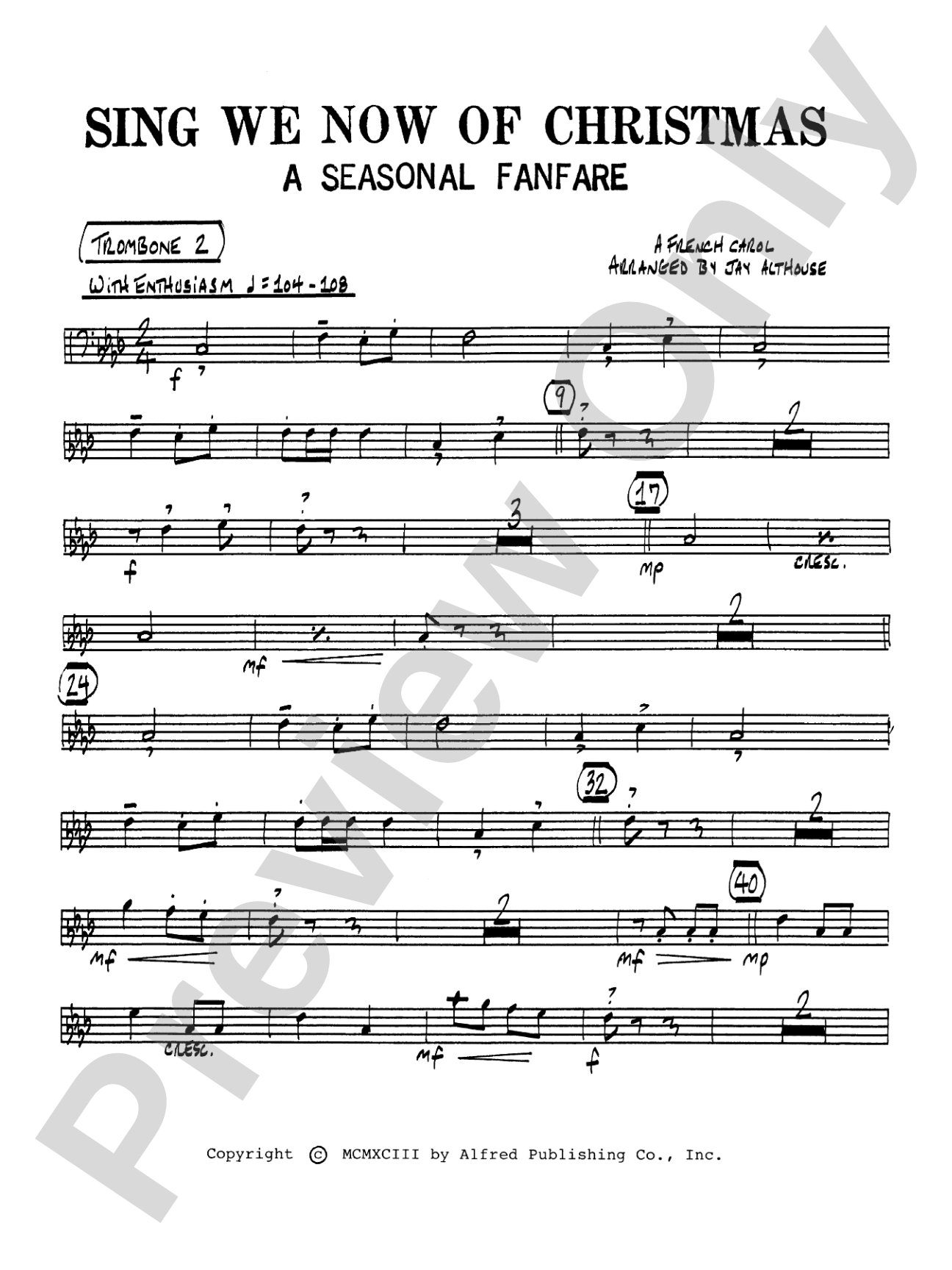 Sing We Now of Christmas (A Seasonal Fanfare): 2nd Trombone: Choral SoundPax